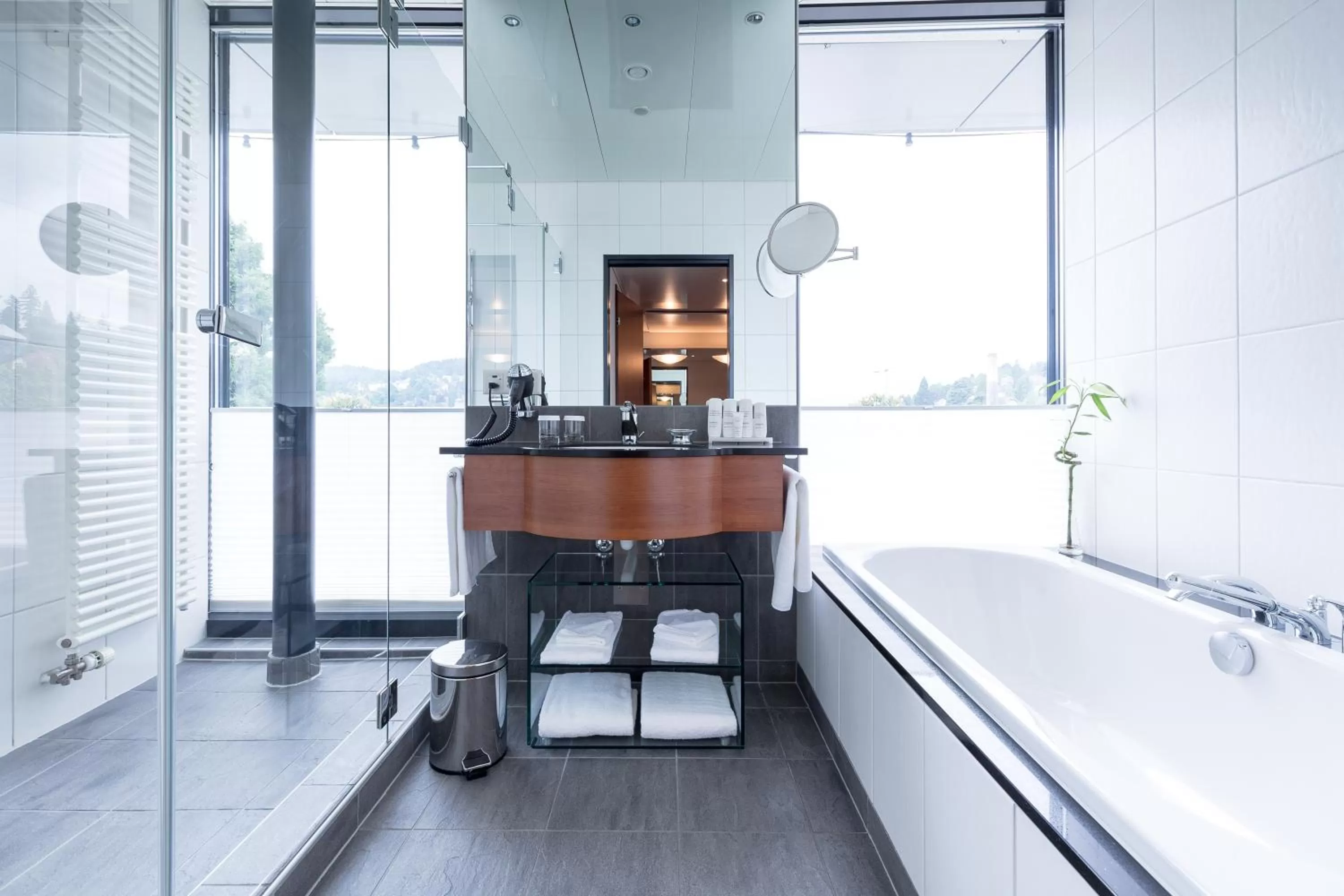 Bathroom, Bed in Radisson Blu Hotel, St. Gallen