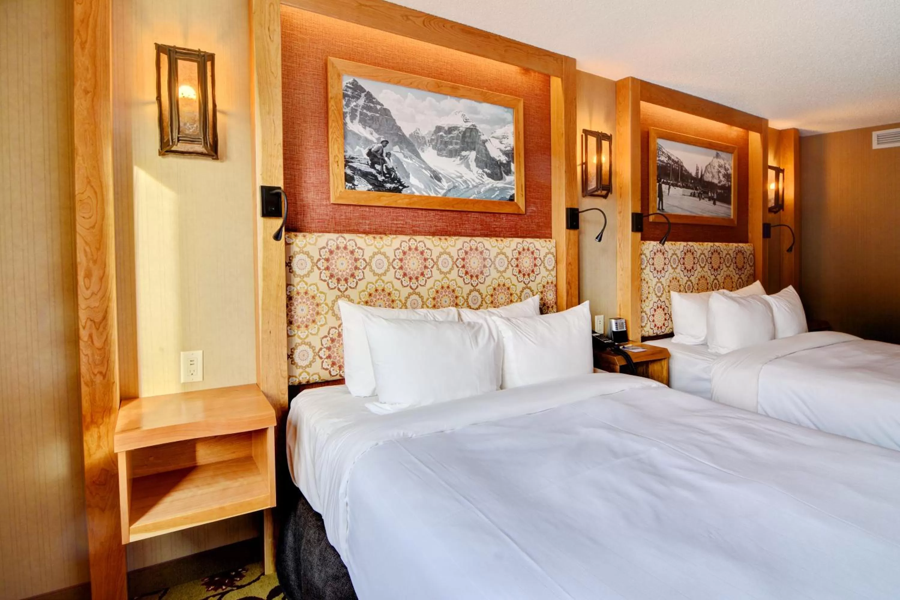 Decorative detail, Bed in Banff Ptarmigan Inn