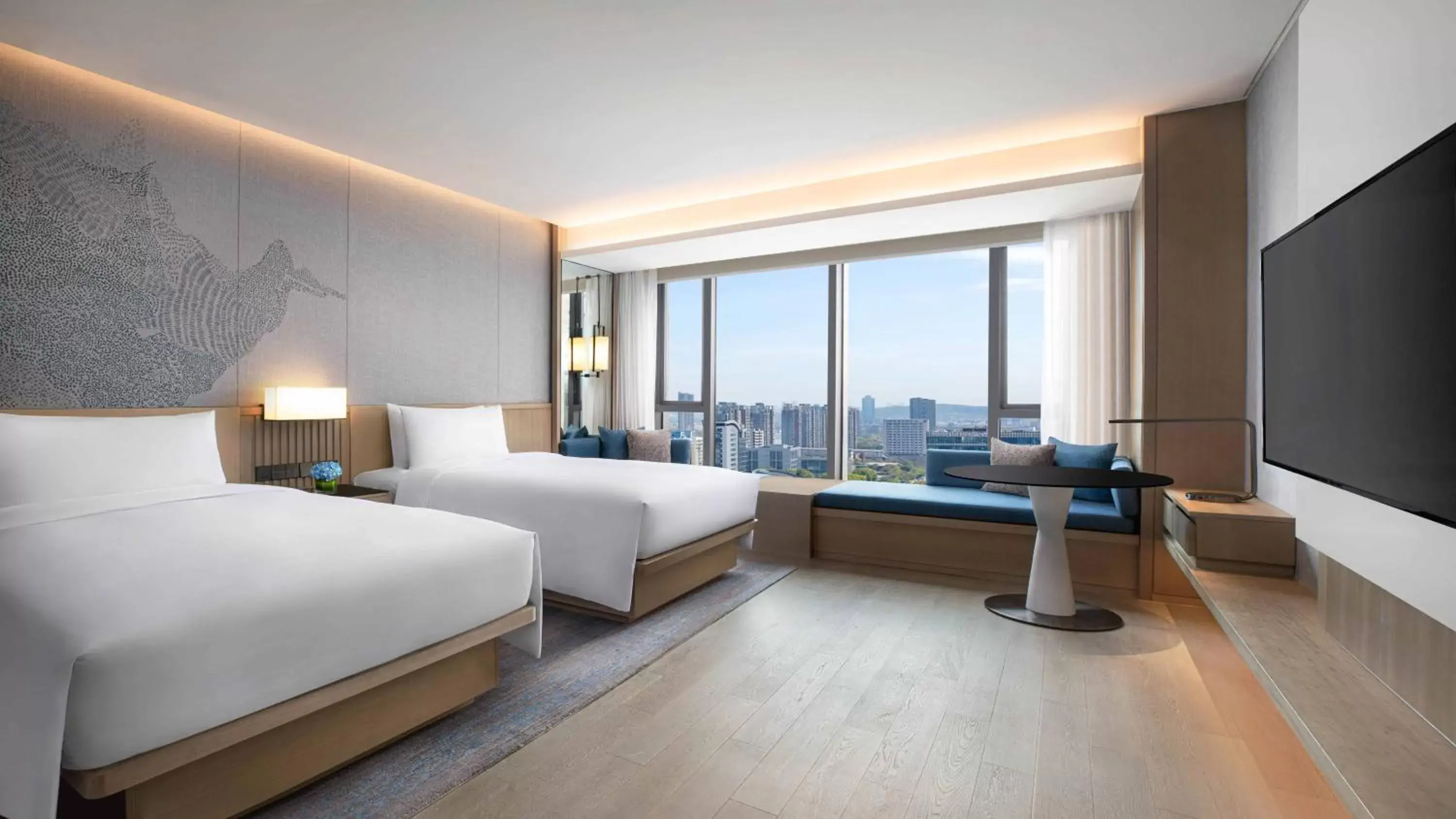 Executive Twin Room with Lounge Access - High Floor in Courtyard by Marriott Nanjing Jiangning Executive Twin Room with Lounge Access - High Floor in Courtyard by Marriott Nanjing Jiangning
