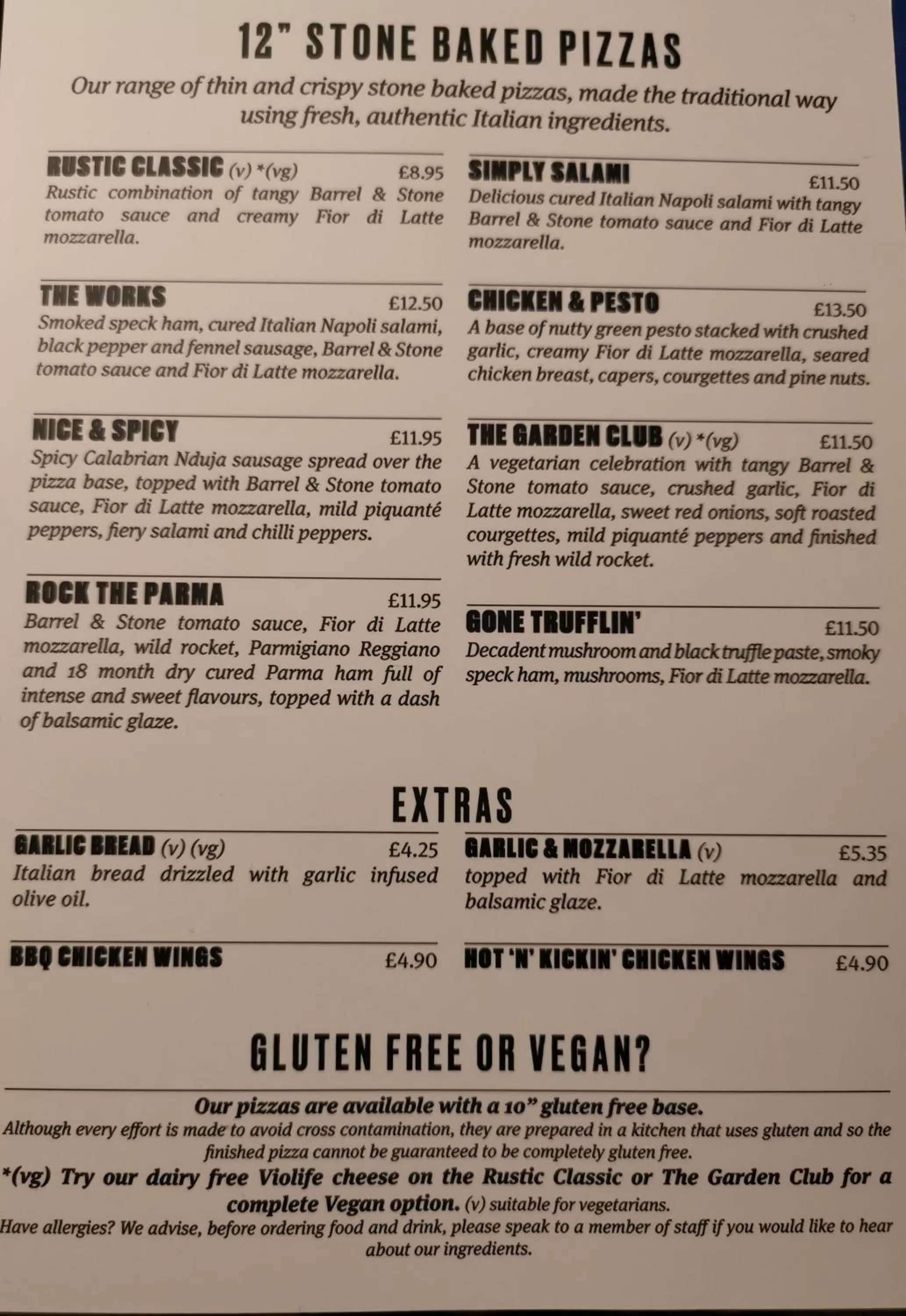 Food and drinks in The Rifle Volunteer