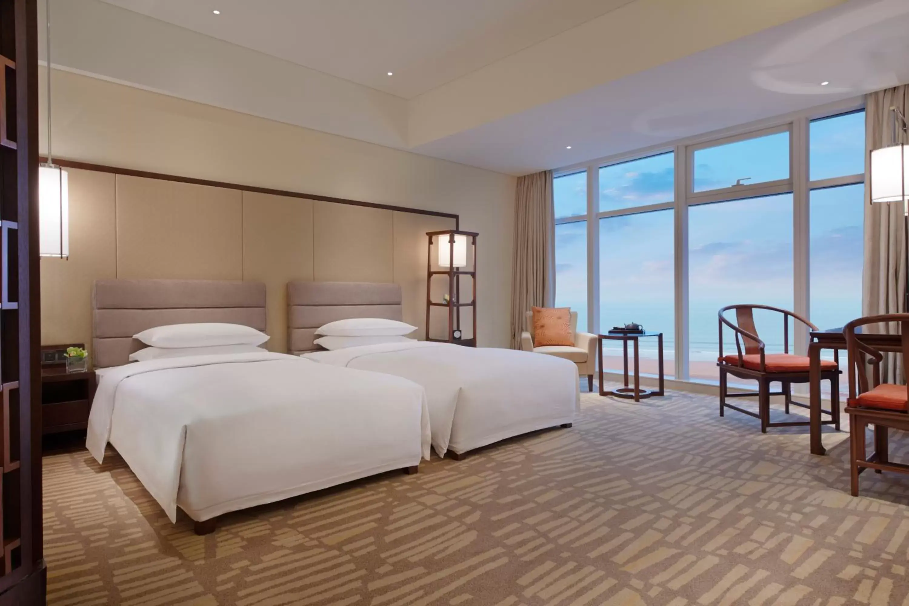 Twin Room with Ocean View in Hyatt Regency Qingdao - Stone old beach - Exhibition Center Twin Room with Ocean View in Hyatt Regency Qingdao - Stone old beach - Exhibition Center