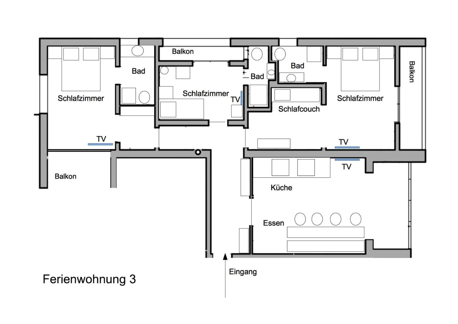 Floor Plan in St Hubertus BnB