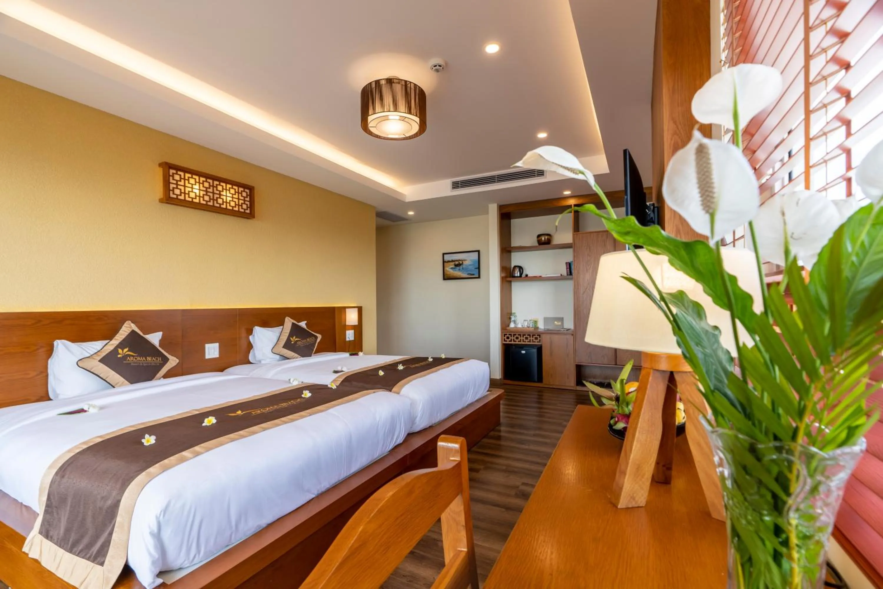 Bedroom, Bed in Aroma Beach Resort and Spa
