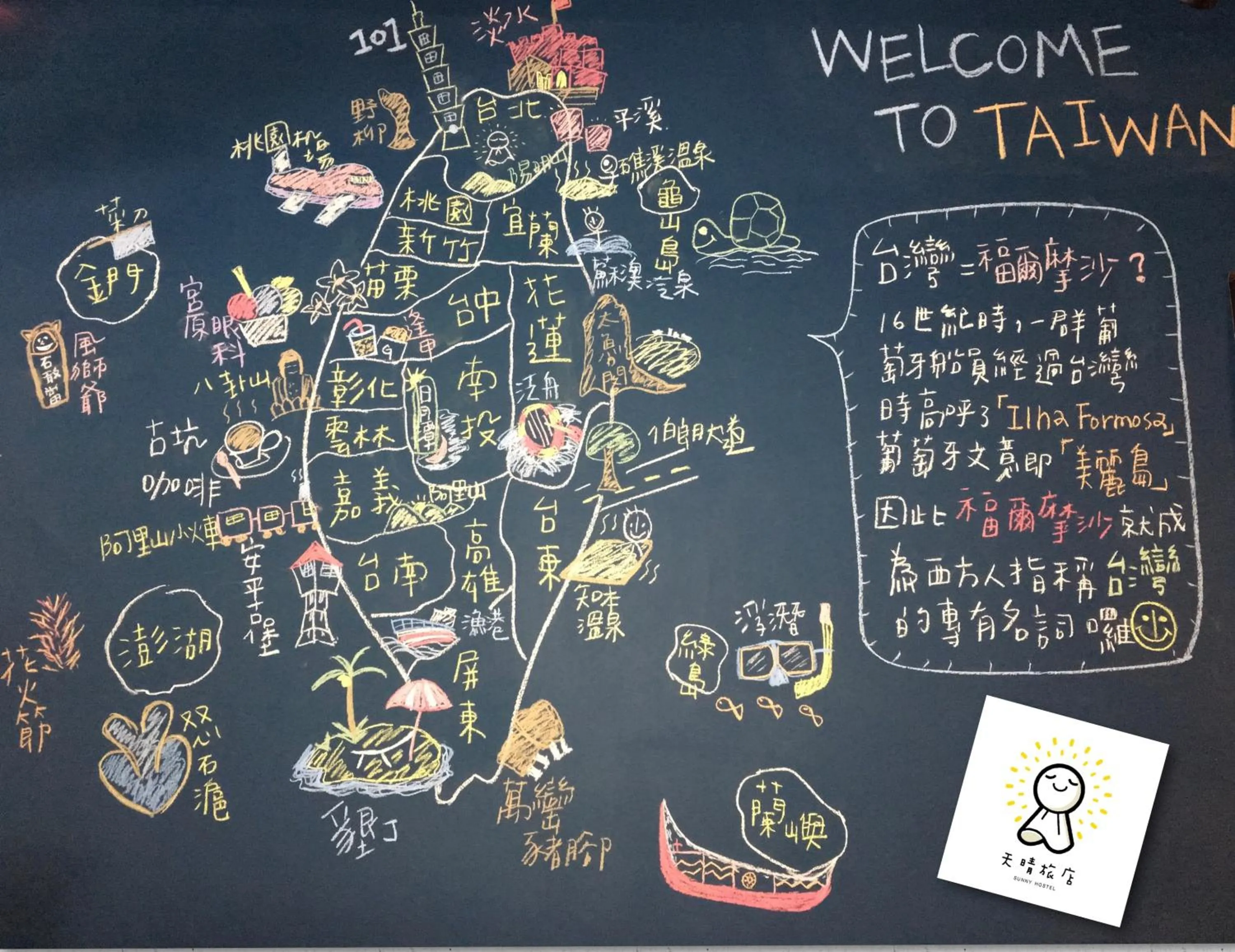 Decorative detail in Taipei Sunny Hostel