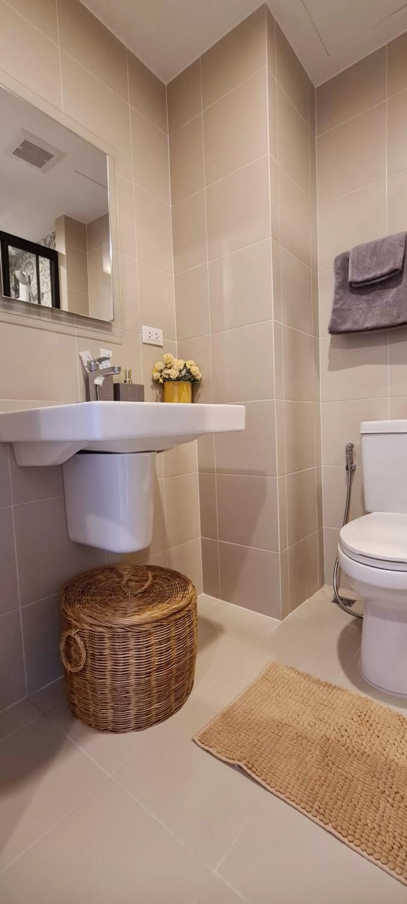 Bathroom in Huahin mountain view room near the beach