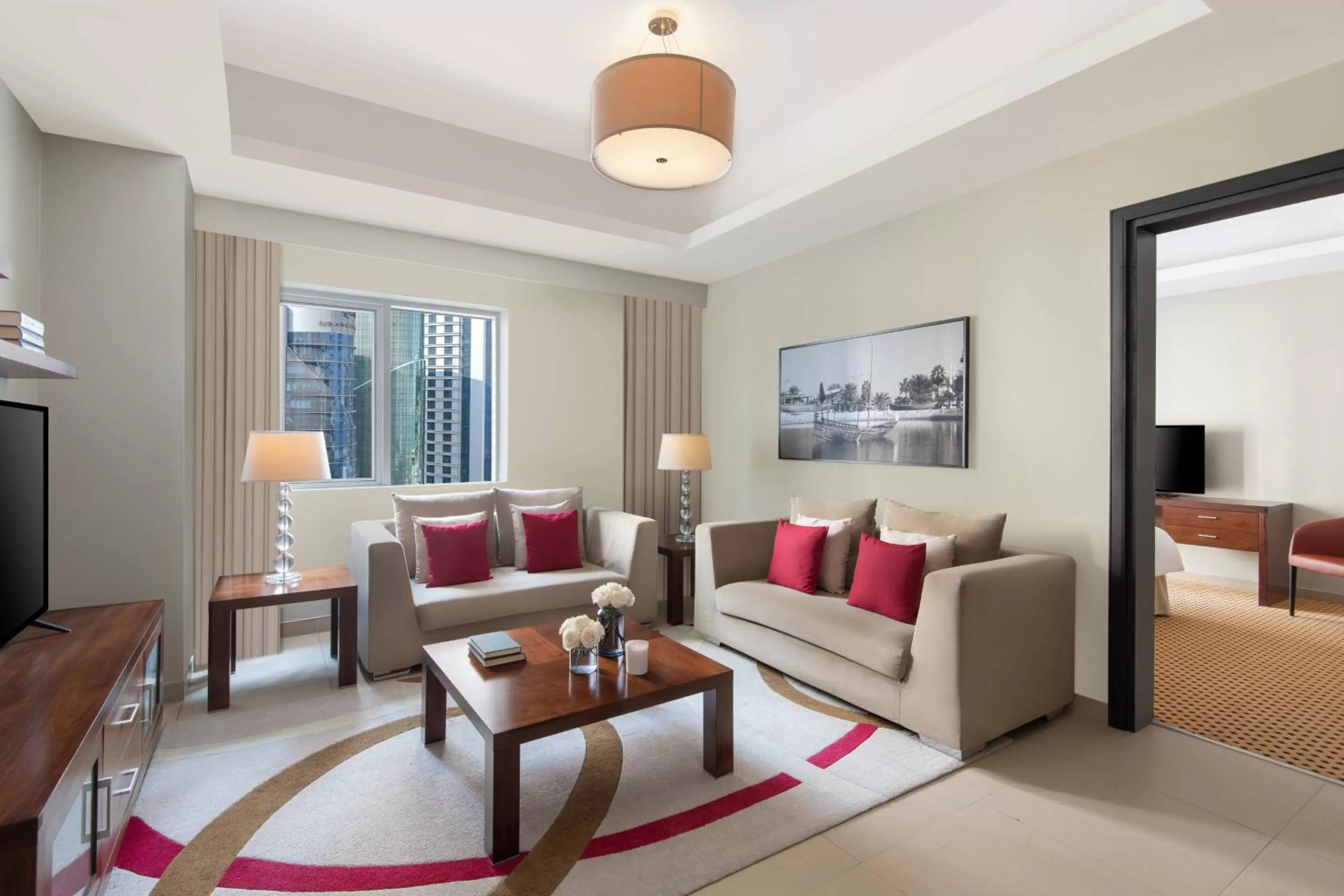 Living room in Marriott Executive Apartments City Center Doha