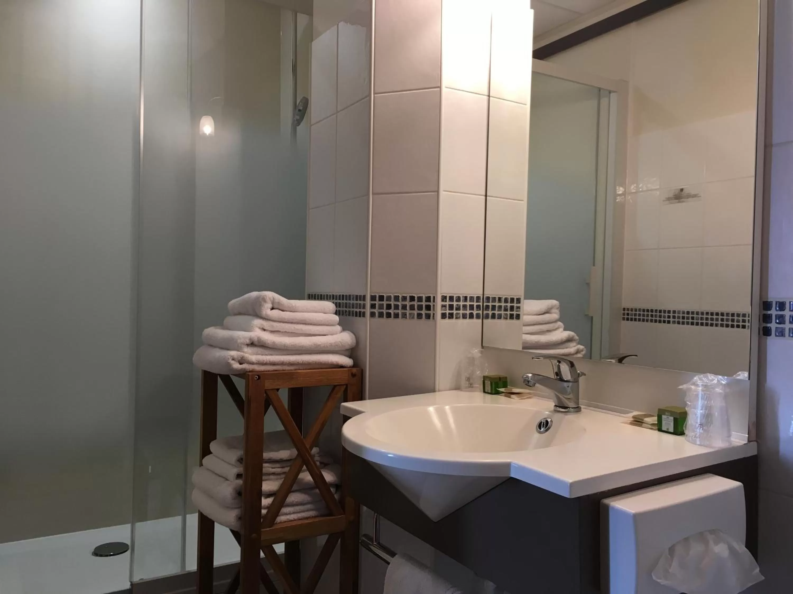 Shower in Logis Hôtel Le Vert Galant