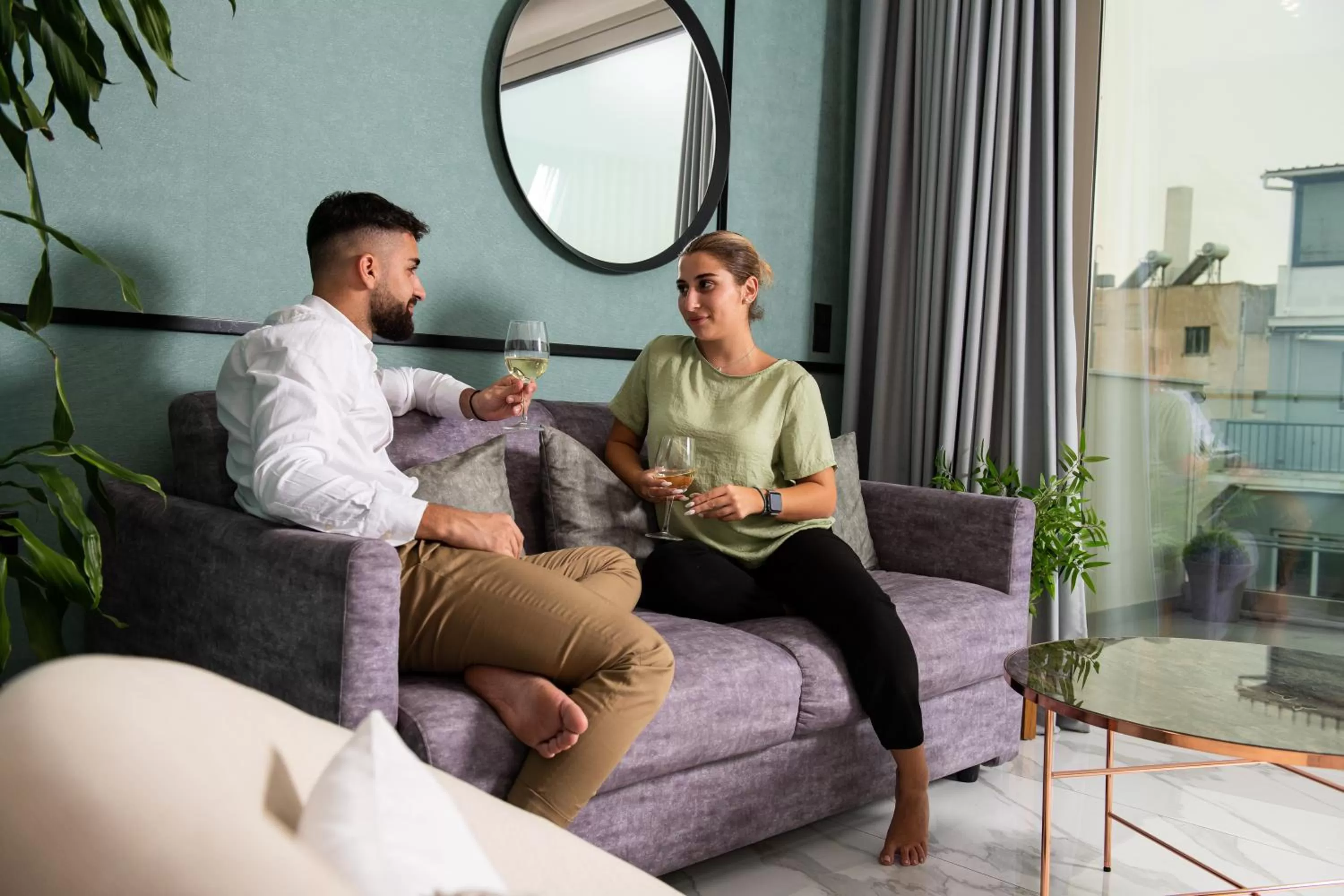 Living room in Enattica Suites