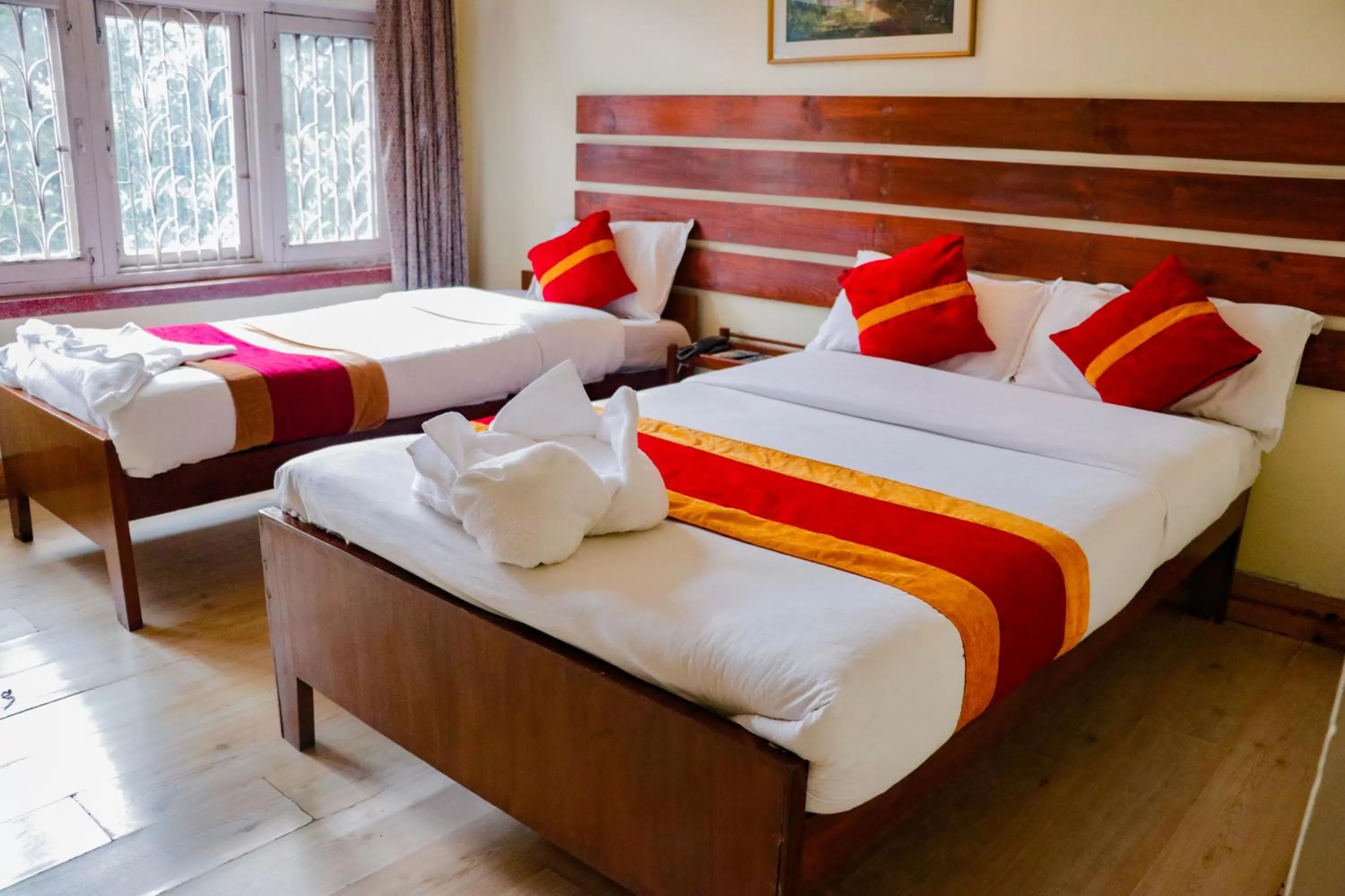 Bed in Hotel ThorongLa Thamel