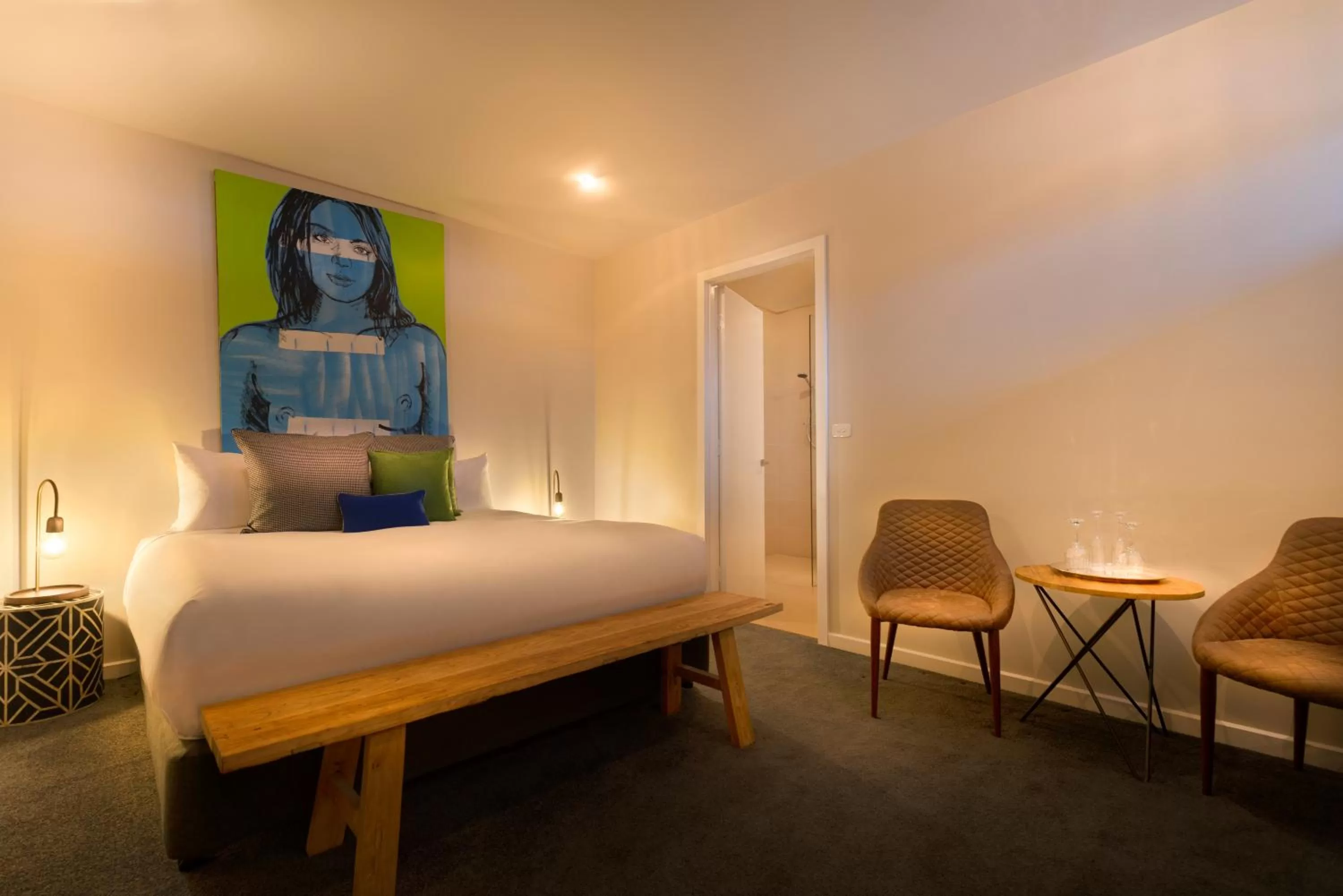 Bed in Hotel Frangos