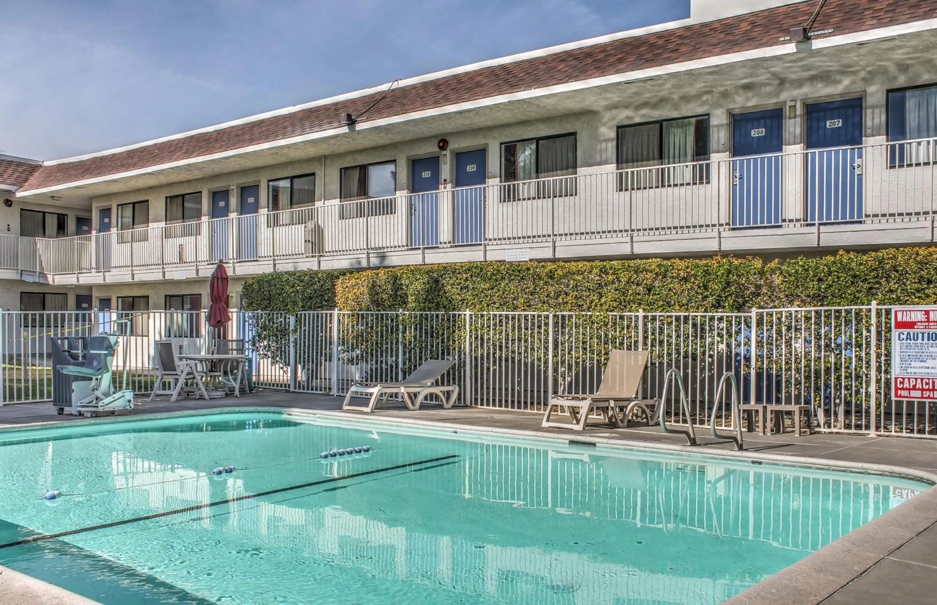 Swimming pool in Motel 6-Mojave, CA