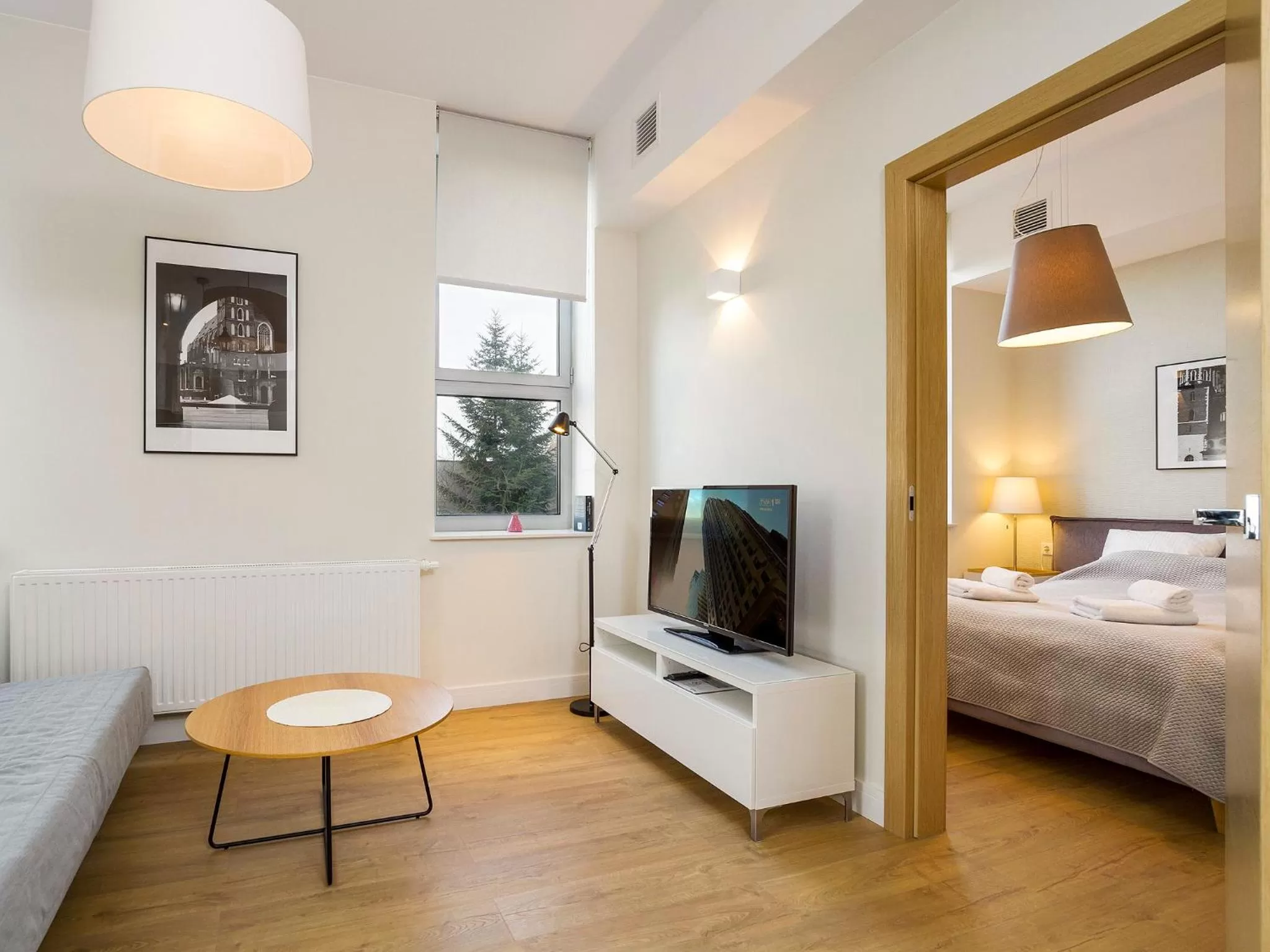 TV and multimedia, Bed in Riverside Aparthotel Cracow