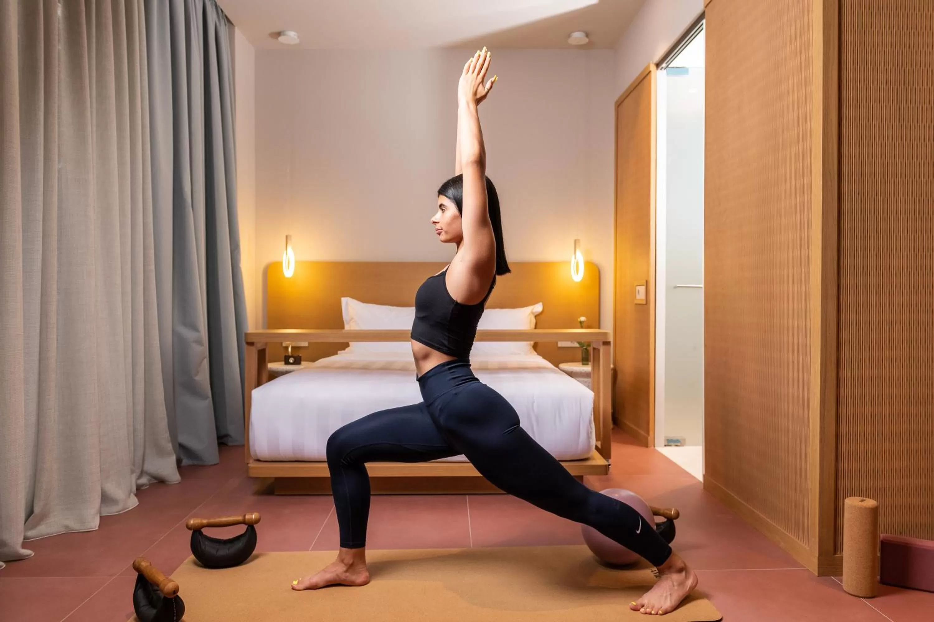 People, Bed in Alkima Athens Wellness Stay