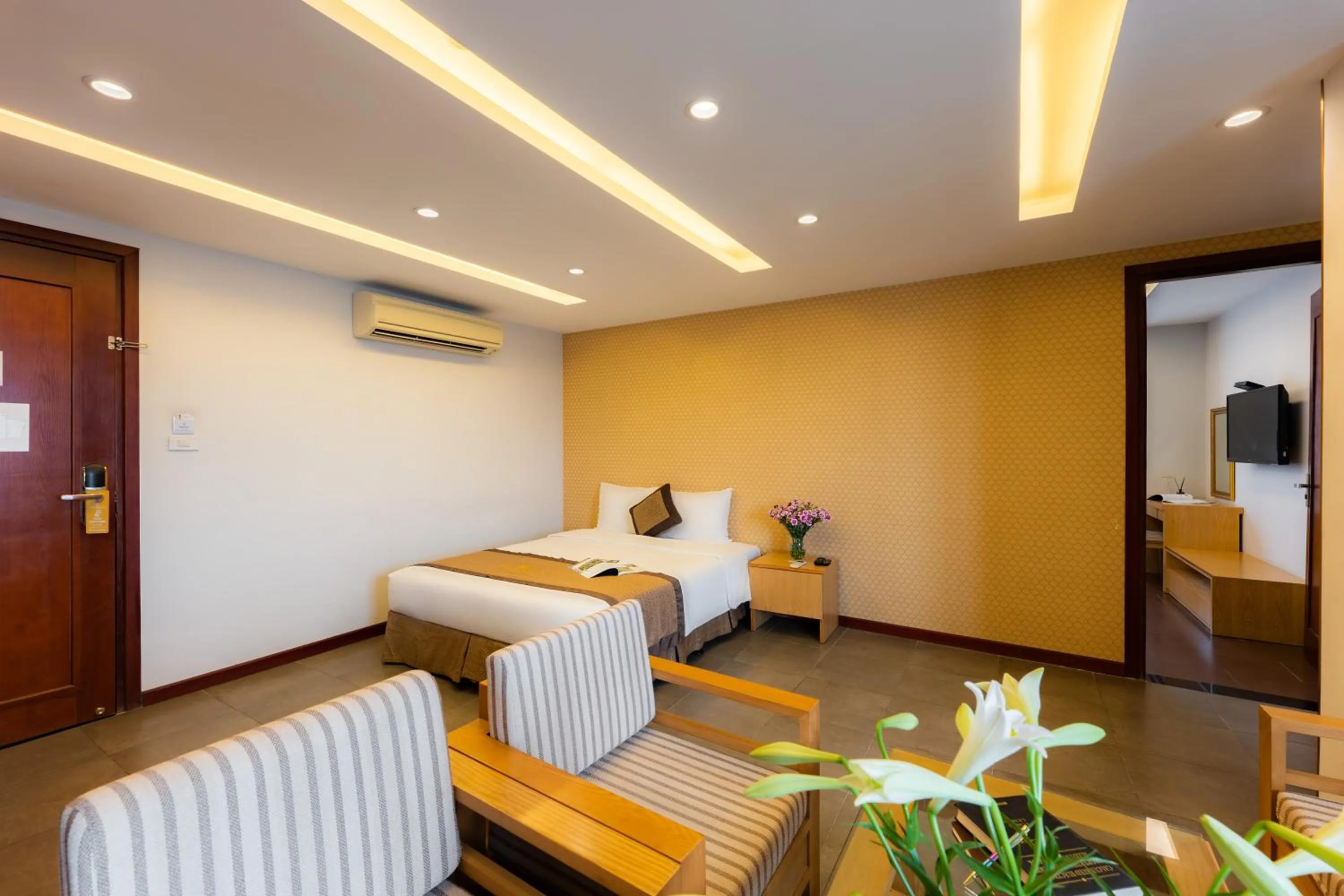 Bed in Riverside Hanoi Hotel