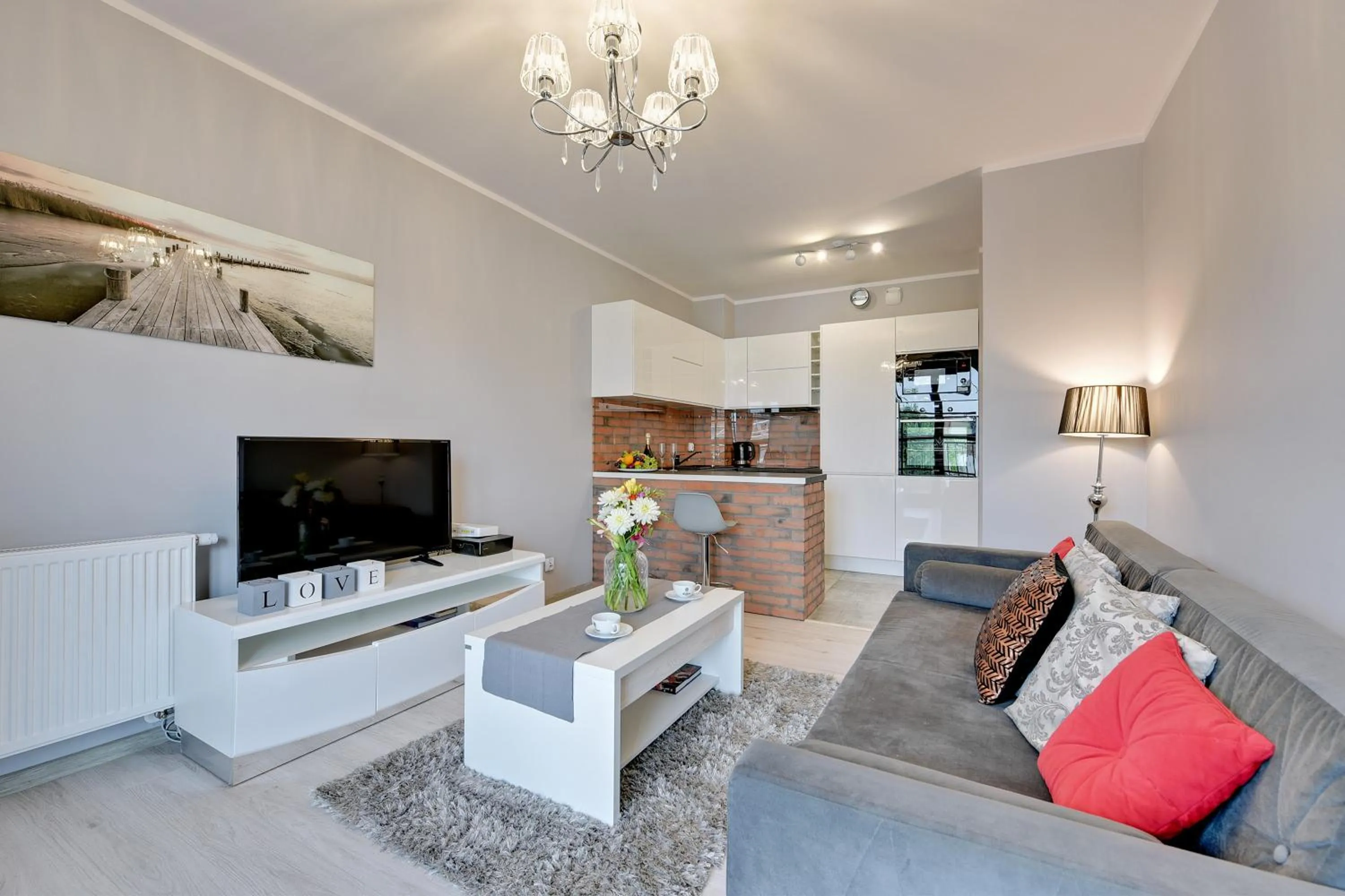 Kitchen or kitchenette in GRANO APARTMENTS Gdańsk Motława SPA & Wellness