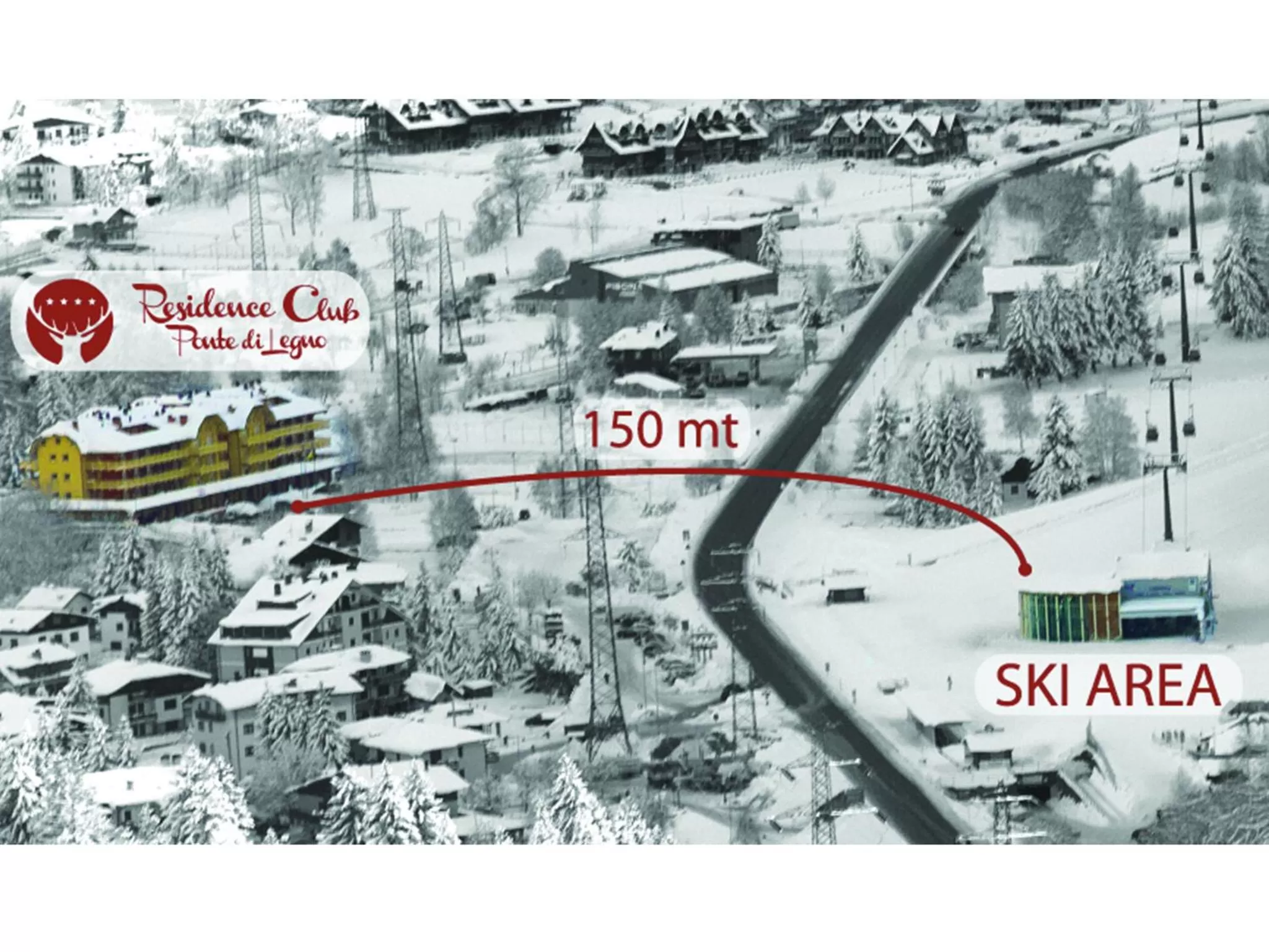 Skiing, Bird's-eye View in Residence Club Ponte Di Legno