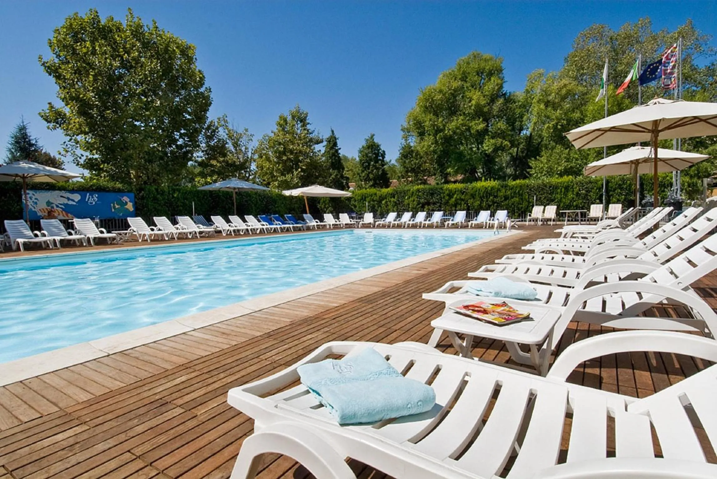 Pool view in Hotel St. Moritz