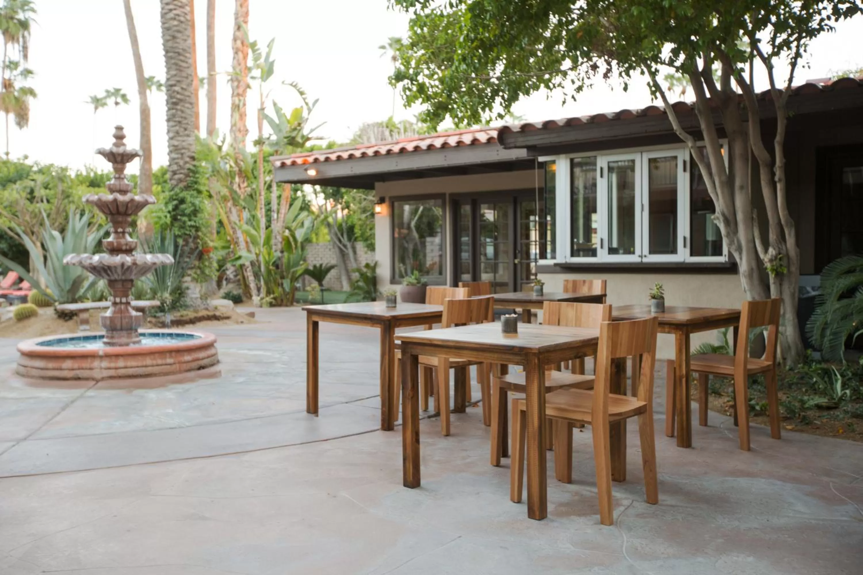 Patio in Santiago Resort - Palm Springs Premier Gay Men’s Resort