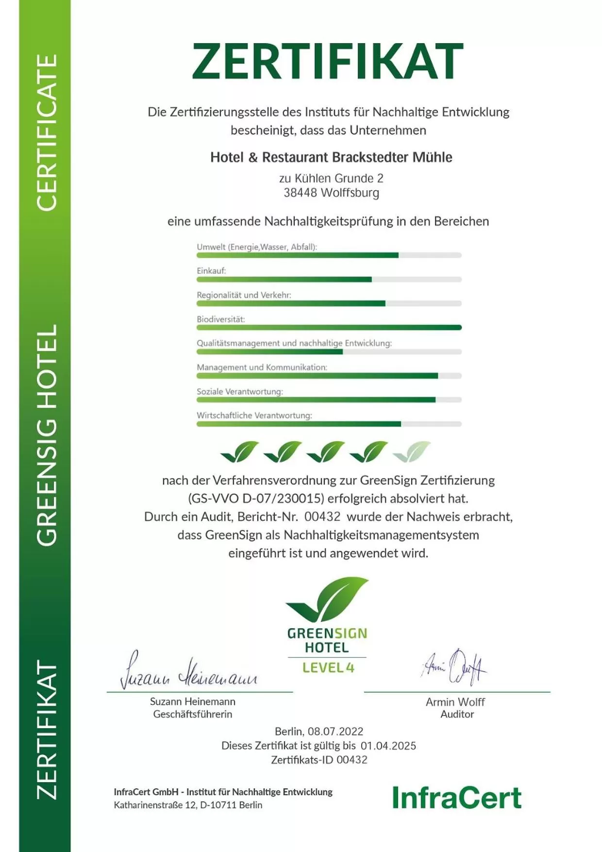 Logo/Certificate/Sign in Brackstedter Mühle e.K.