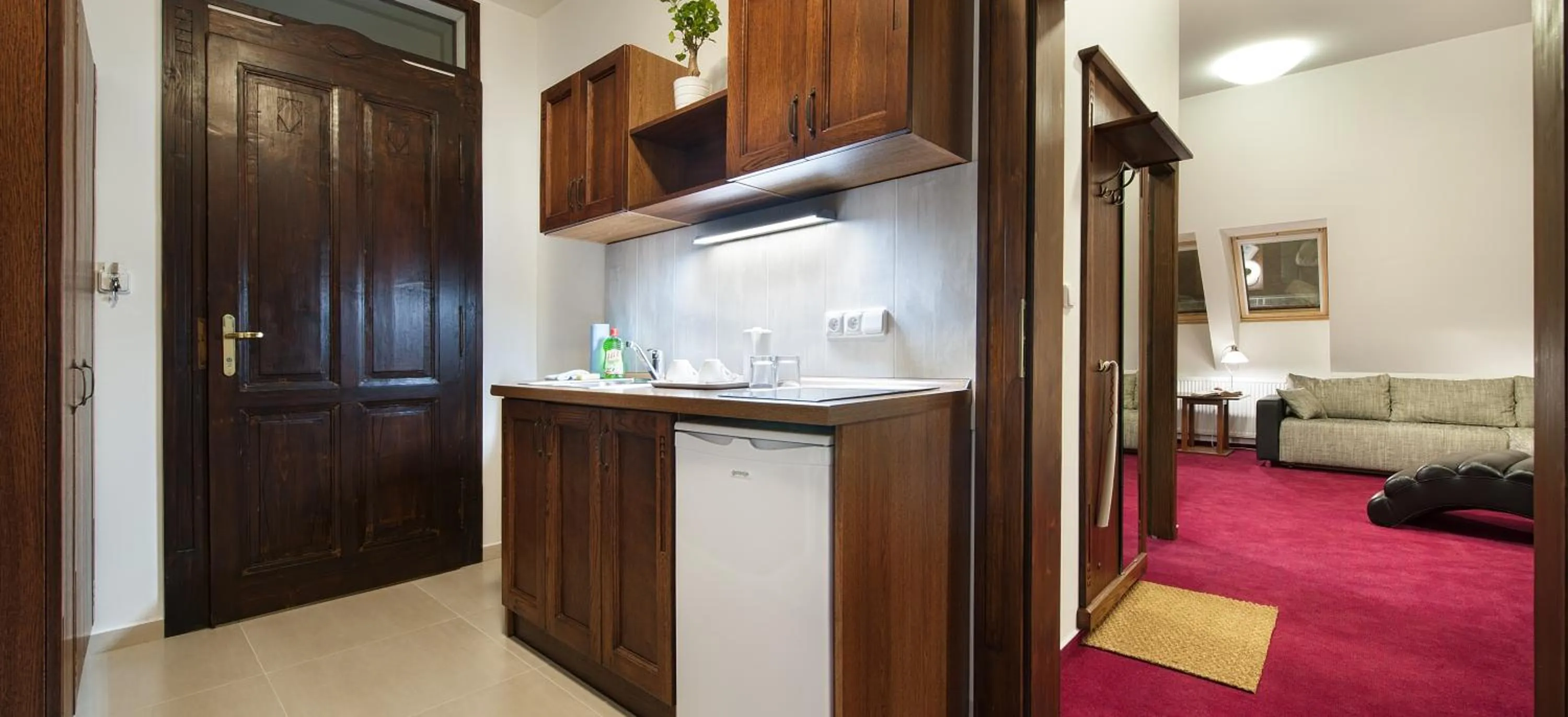 Kitchen or kitchenette, Bed in Brioni Boutique Hotel 4*