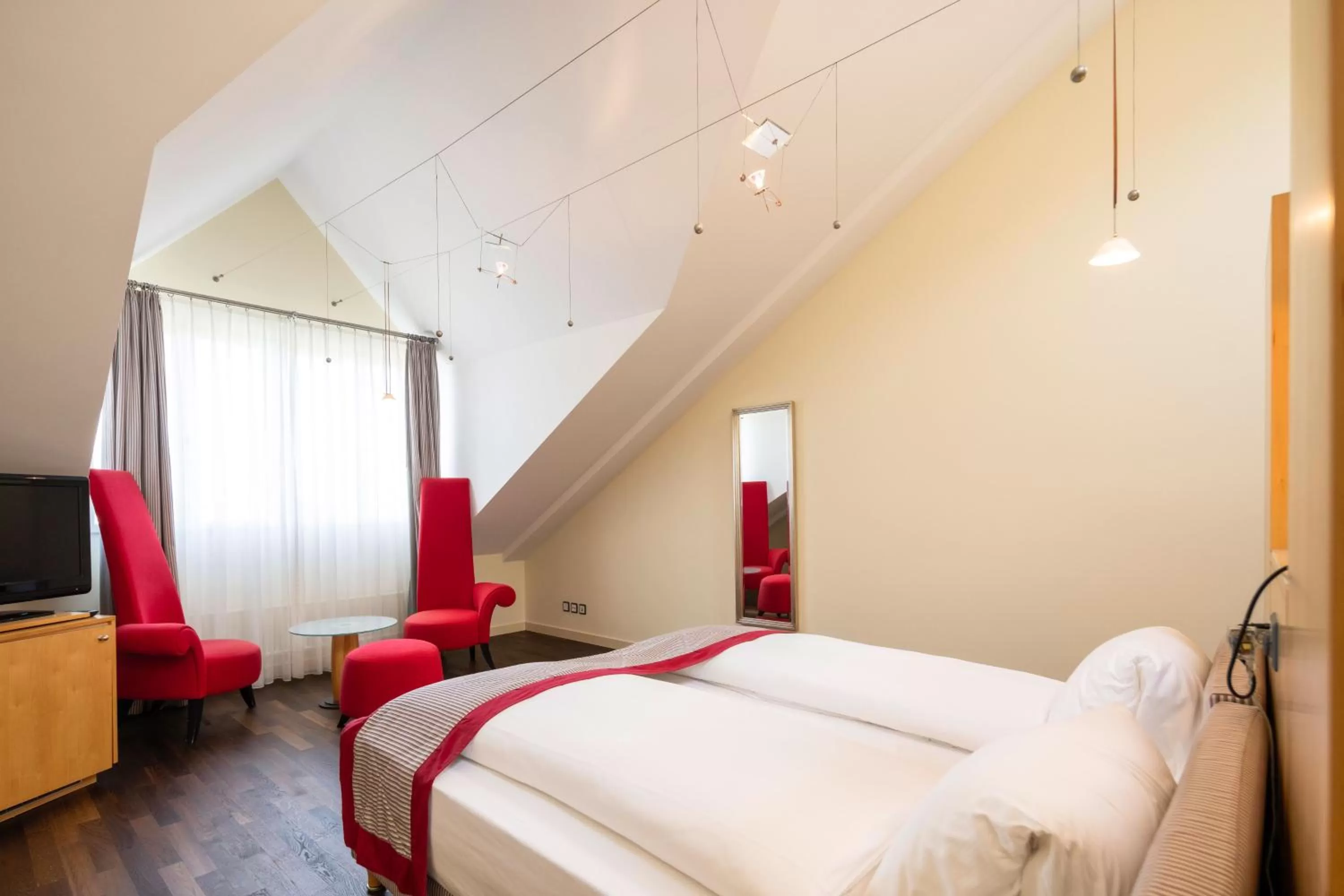 Bedroom, Bed in Hotel Seeburg