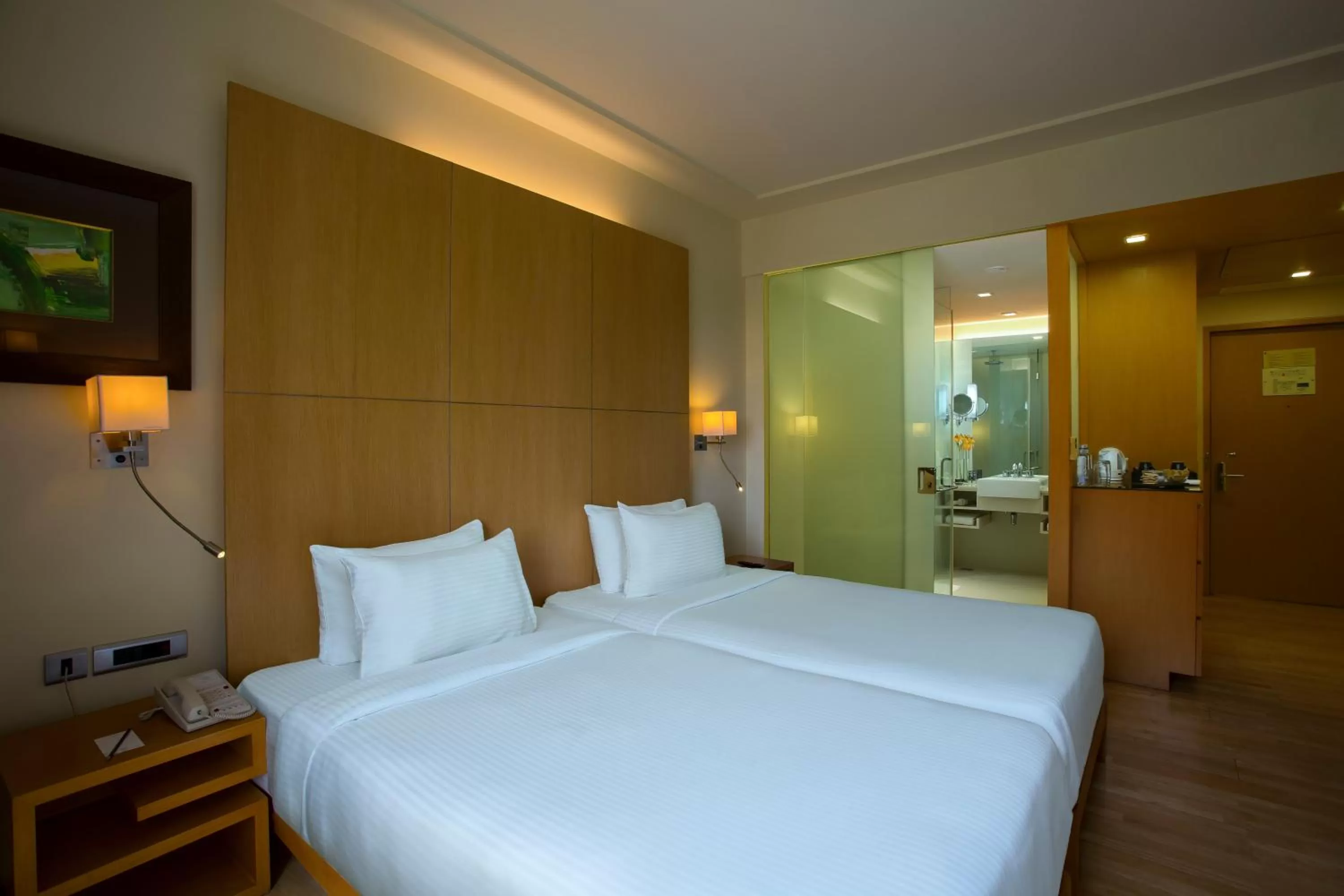 Bed in Novotel Hyderabad Airport