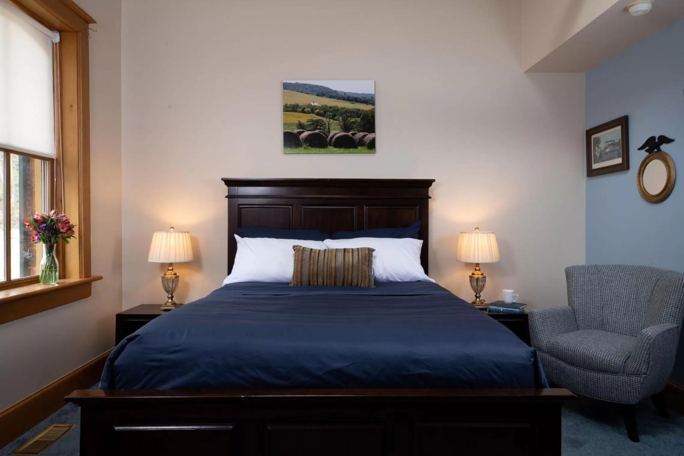 Bed in Riverboat Suites