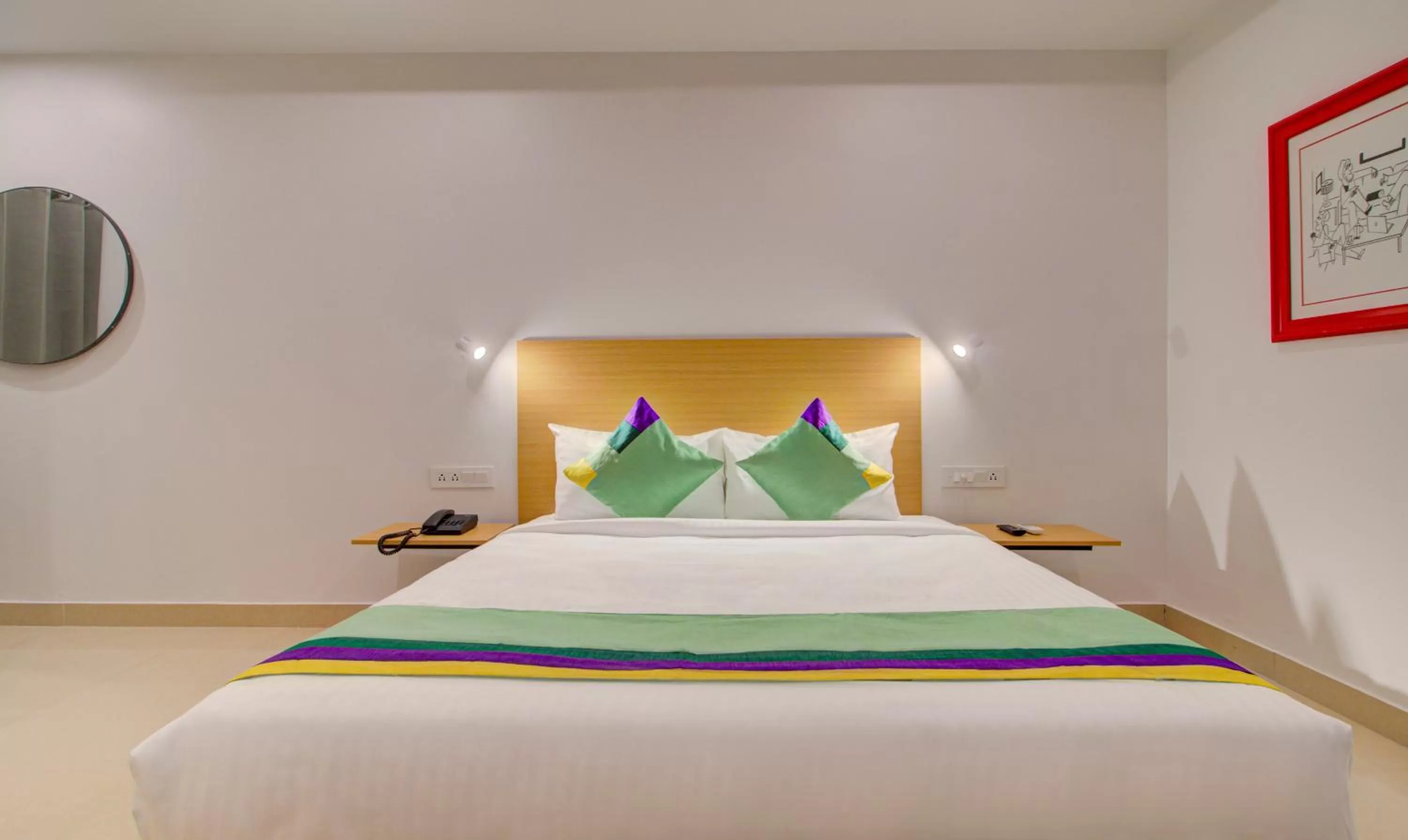 Bedroom, Bed in Treebo De Alphabet Kondapur