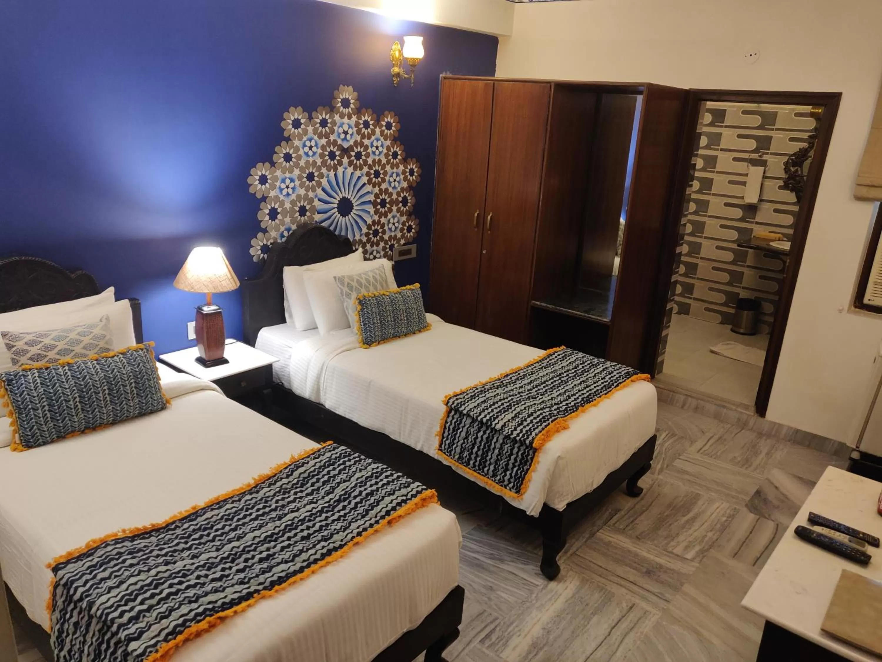 Photo of the whole room, Bed in Laxmi Palace Heritage Boutique Hotel