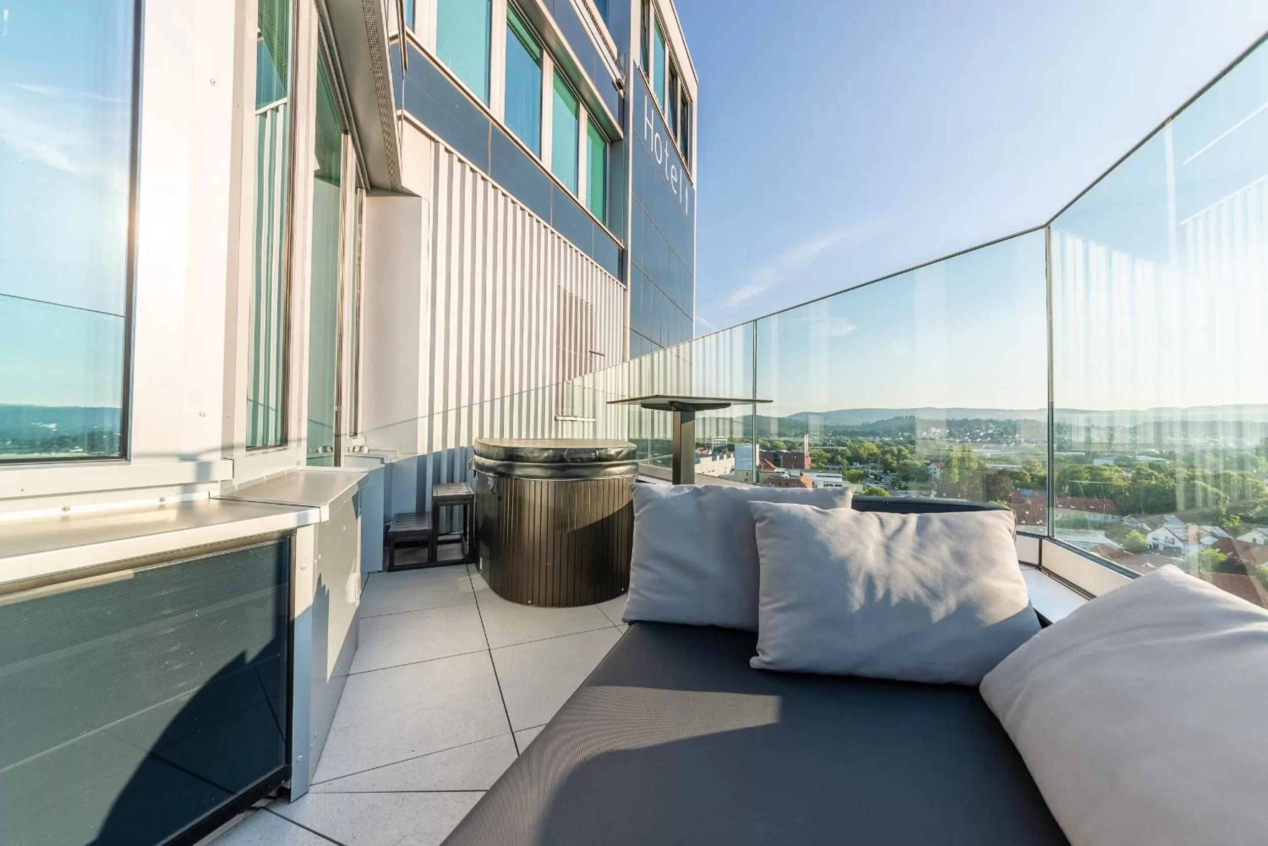 Balcony/Terrace in aquaTurm Hotel & Energie