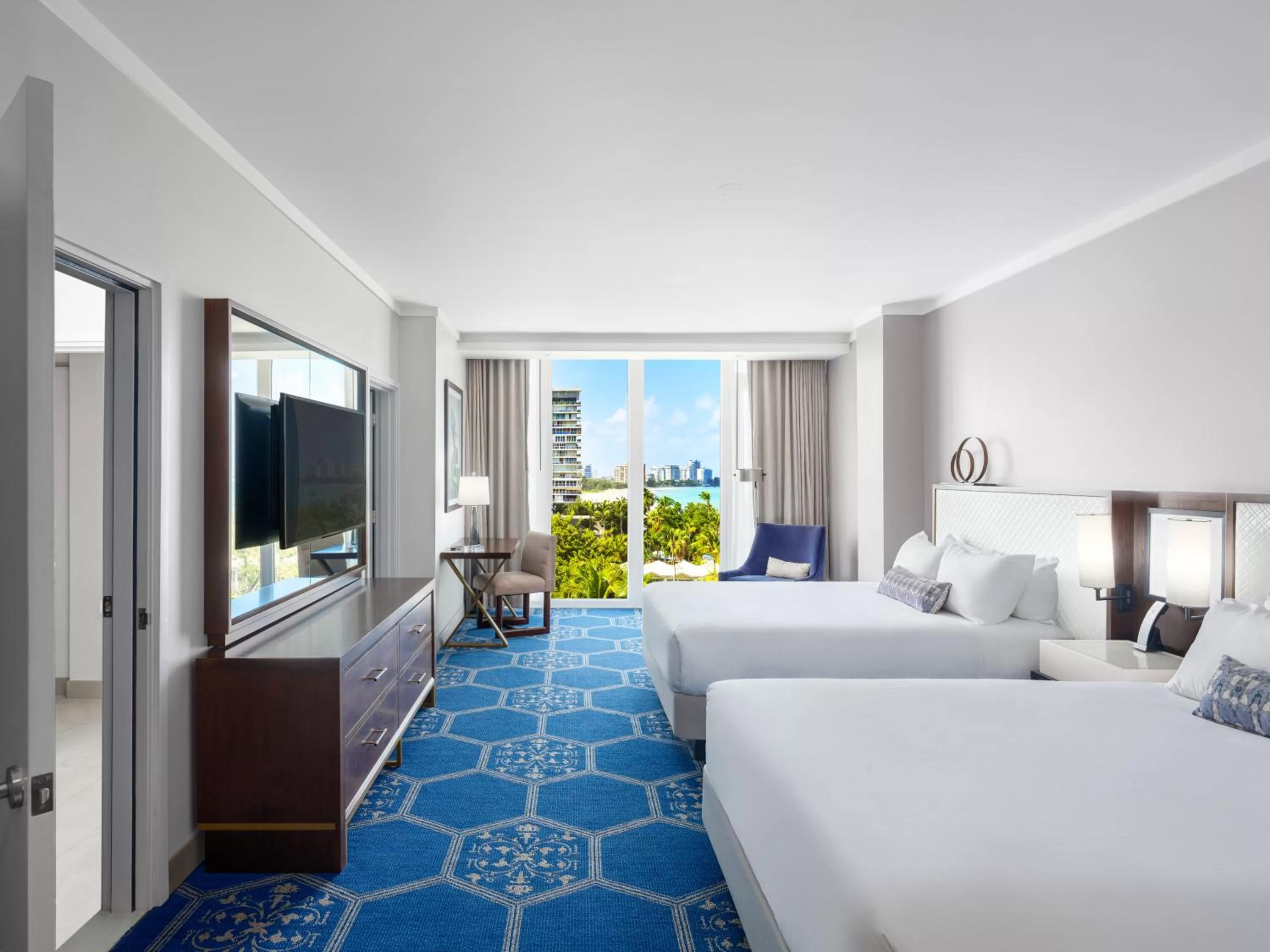 Bed in Fairmont El San Juan Hotel