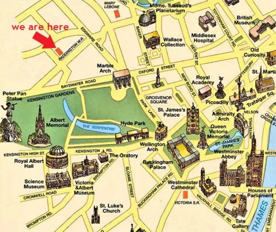 City view in Hyde Park Radnor Hotel B&B