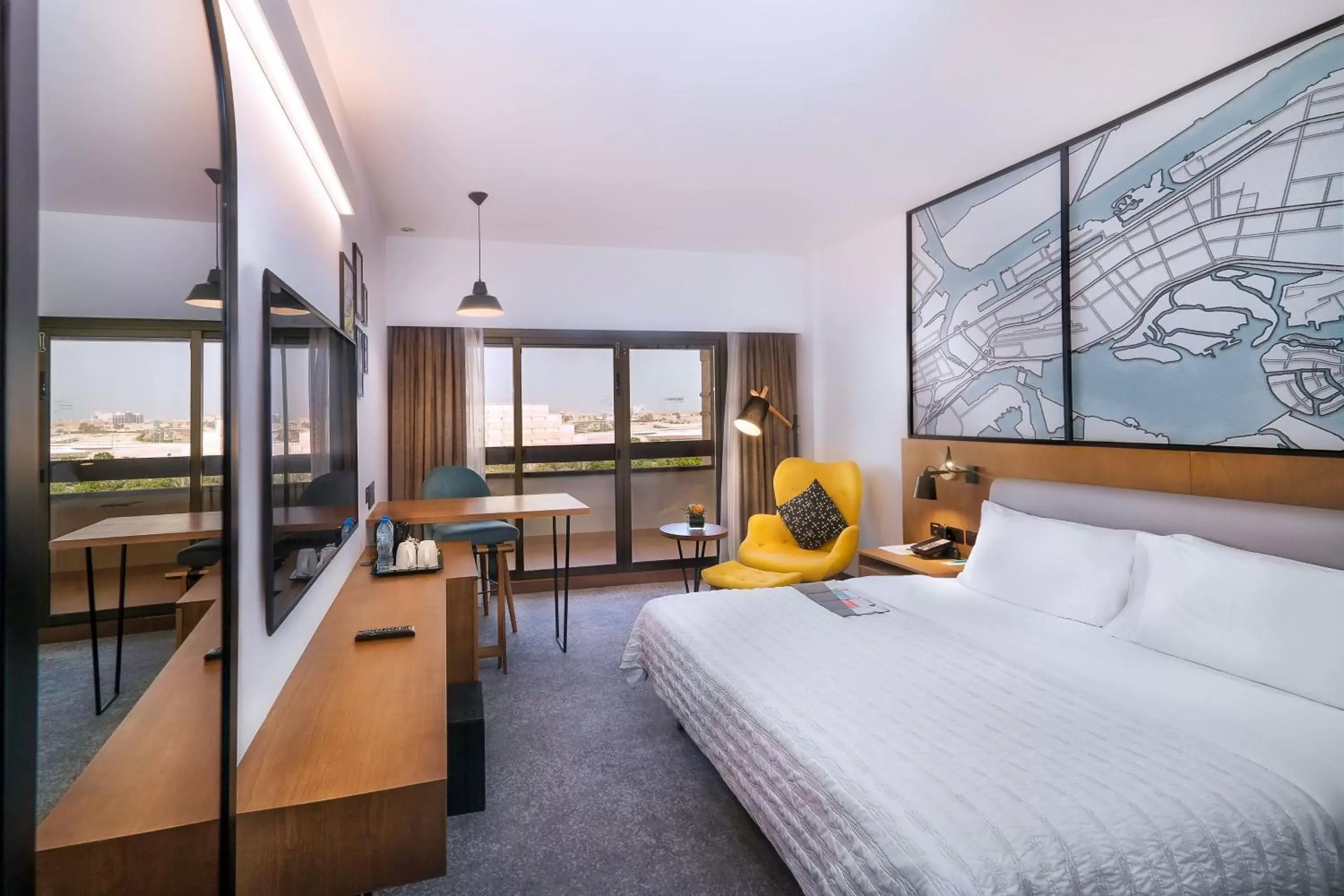 Deluxe Room Sea View, Guest room, 1 King, Balcony in Le Meridien Abu Dhabi Resort Deluxe Room Sea View, Guest room, 1 King, Balcony in Le Meridien Abu Dhabi Resort