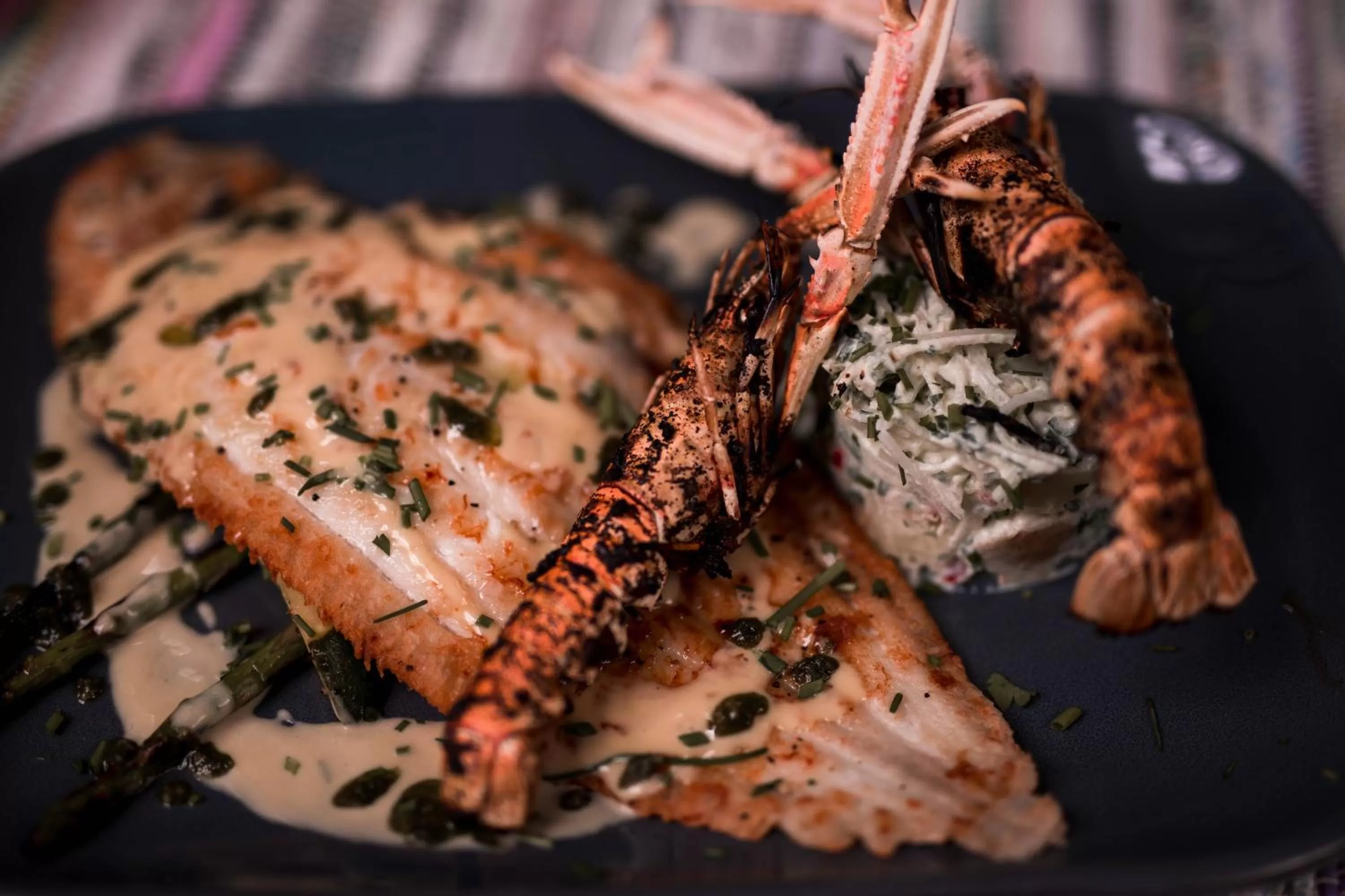 Food in The Strand Hotel, the former residence of Oscar Wilde