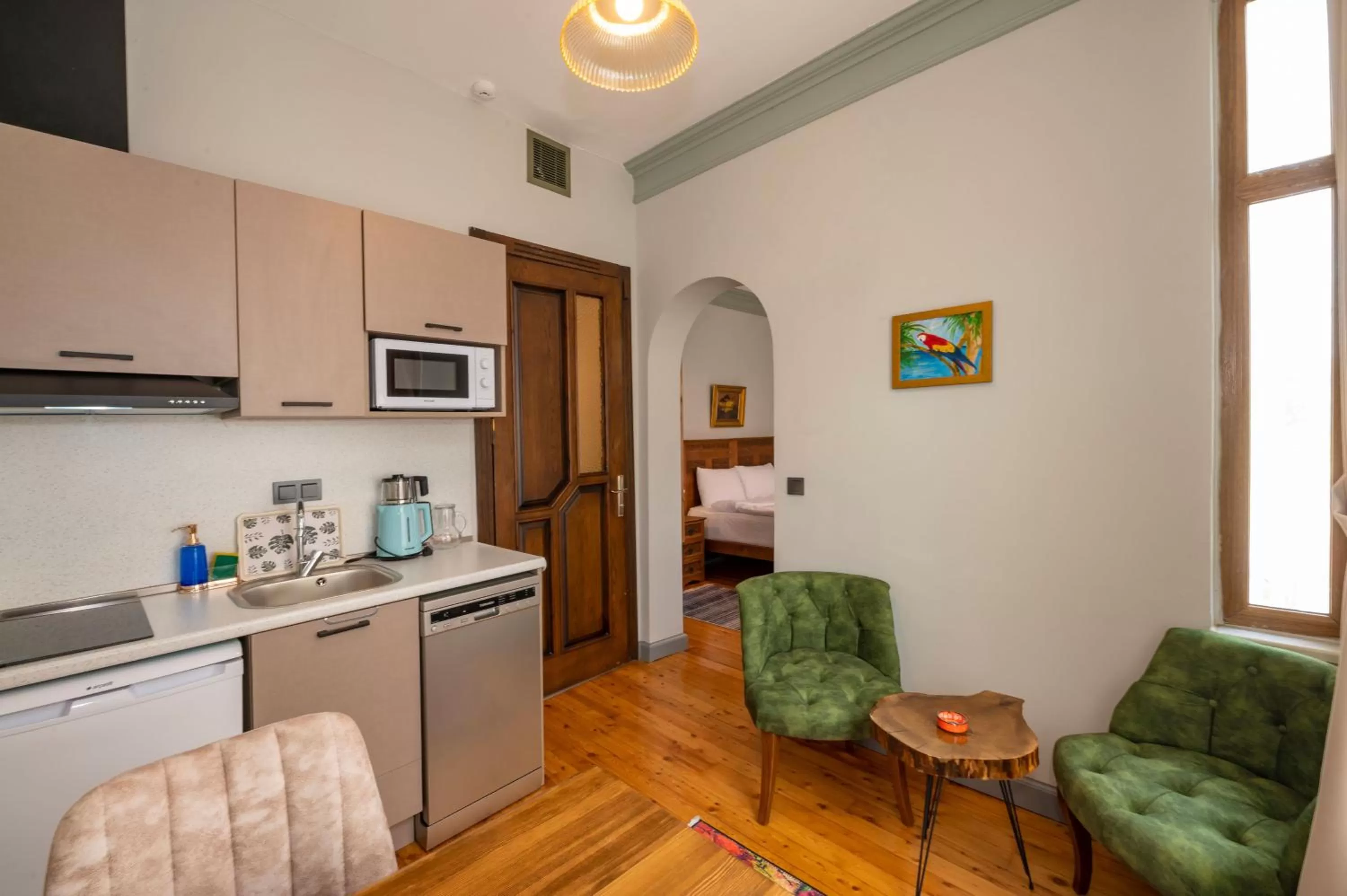 Kitchen or kitchenette in O'Pera Okanlı Suites