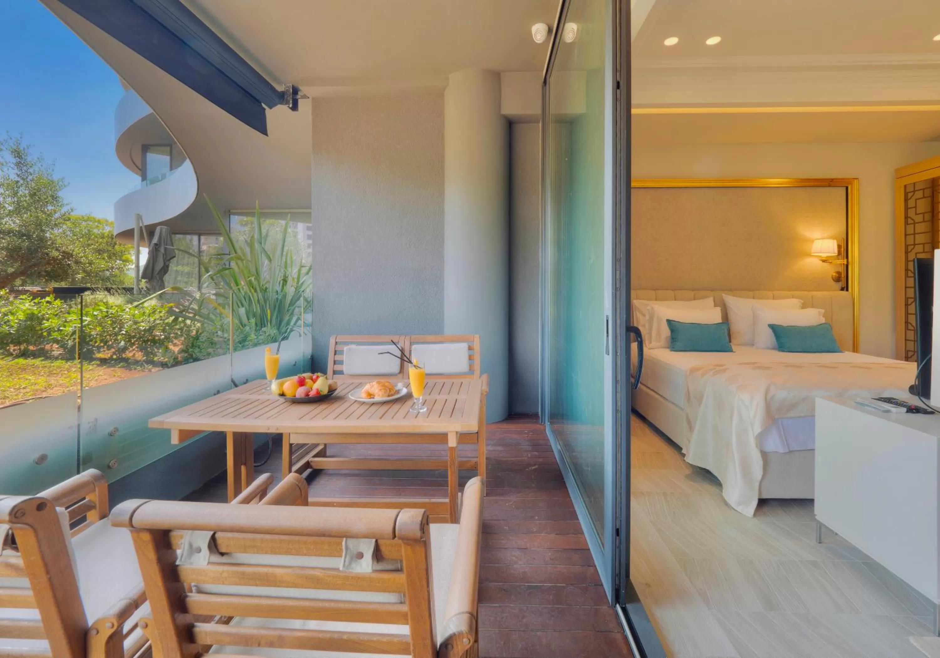 Patio, Bed in PERLA Apartments