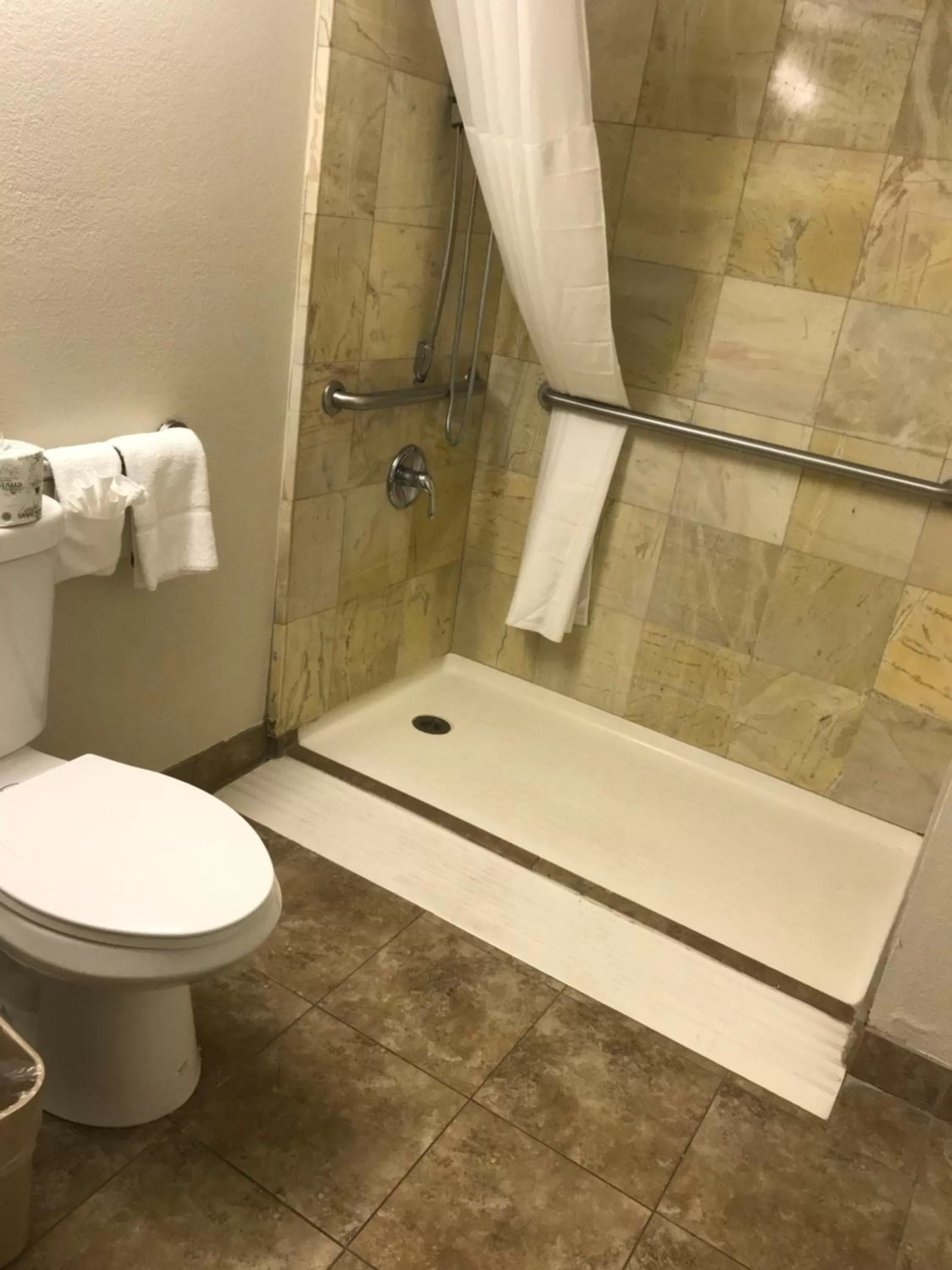 Shower in Quality Inn & Suites near Downtown Mesa