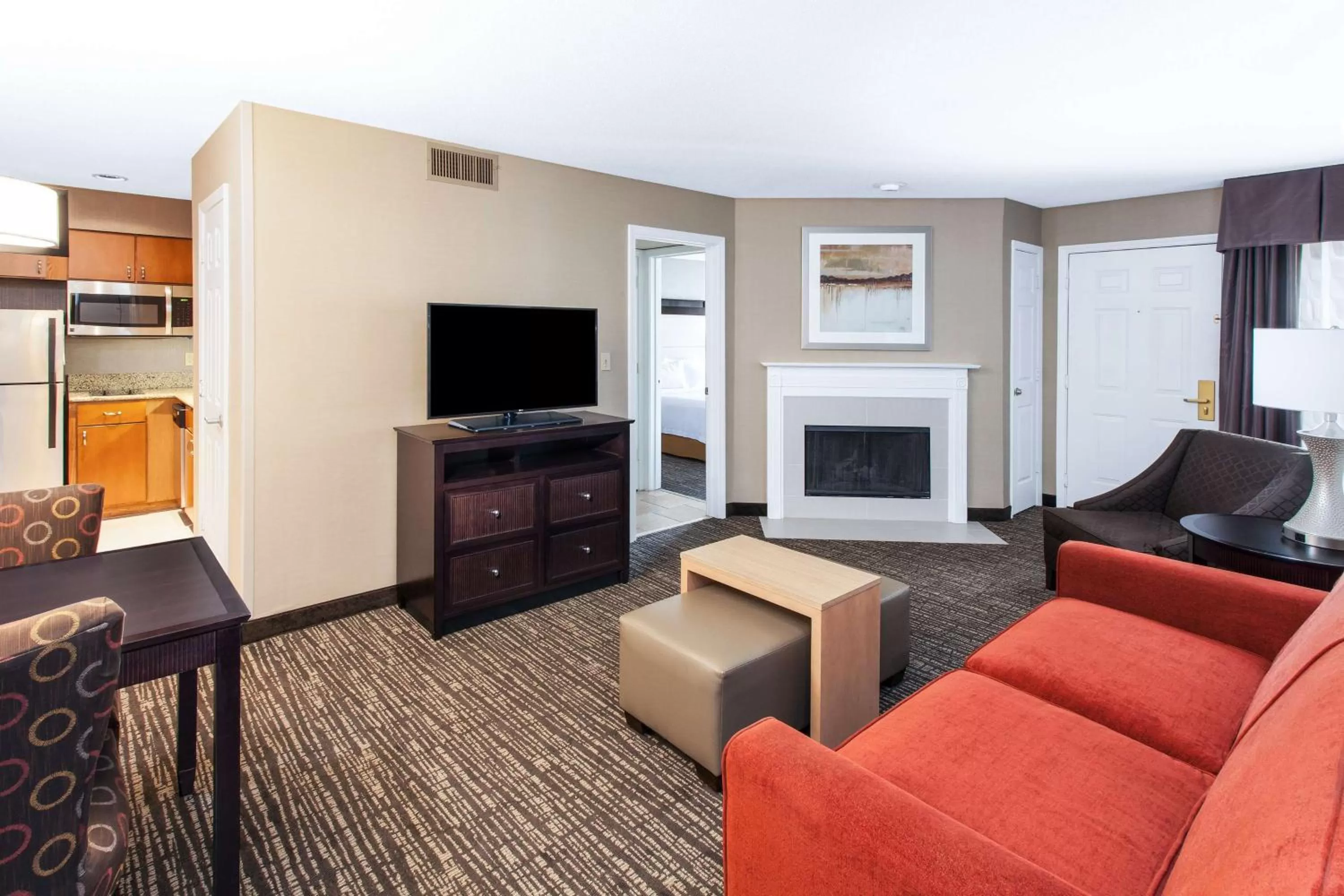 Bedroom in Homewood Suites by Hilton Indianapolis At The Crossing