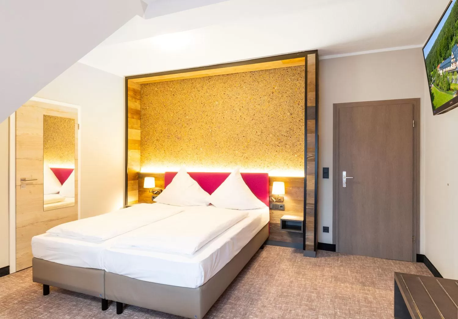 Bed in Hotel Waldmühle