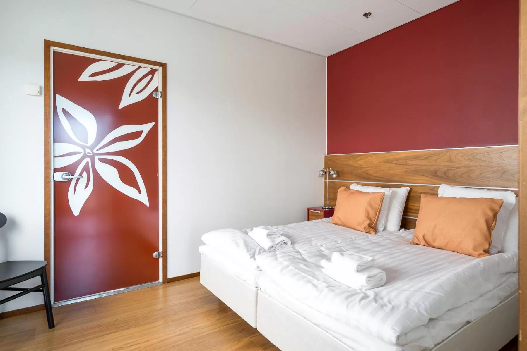 Bed in Hiisi Hotel Helsinki Jätkäsaari