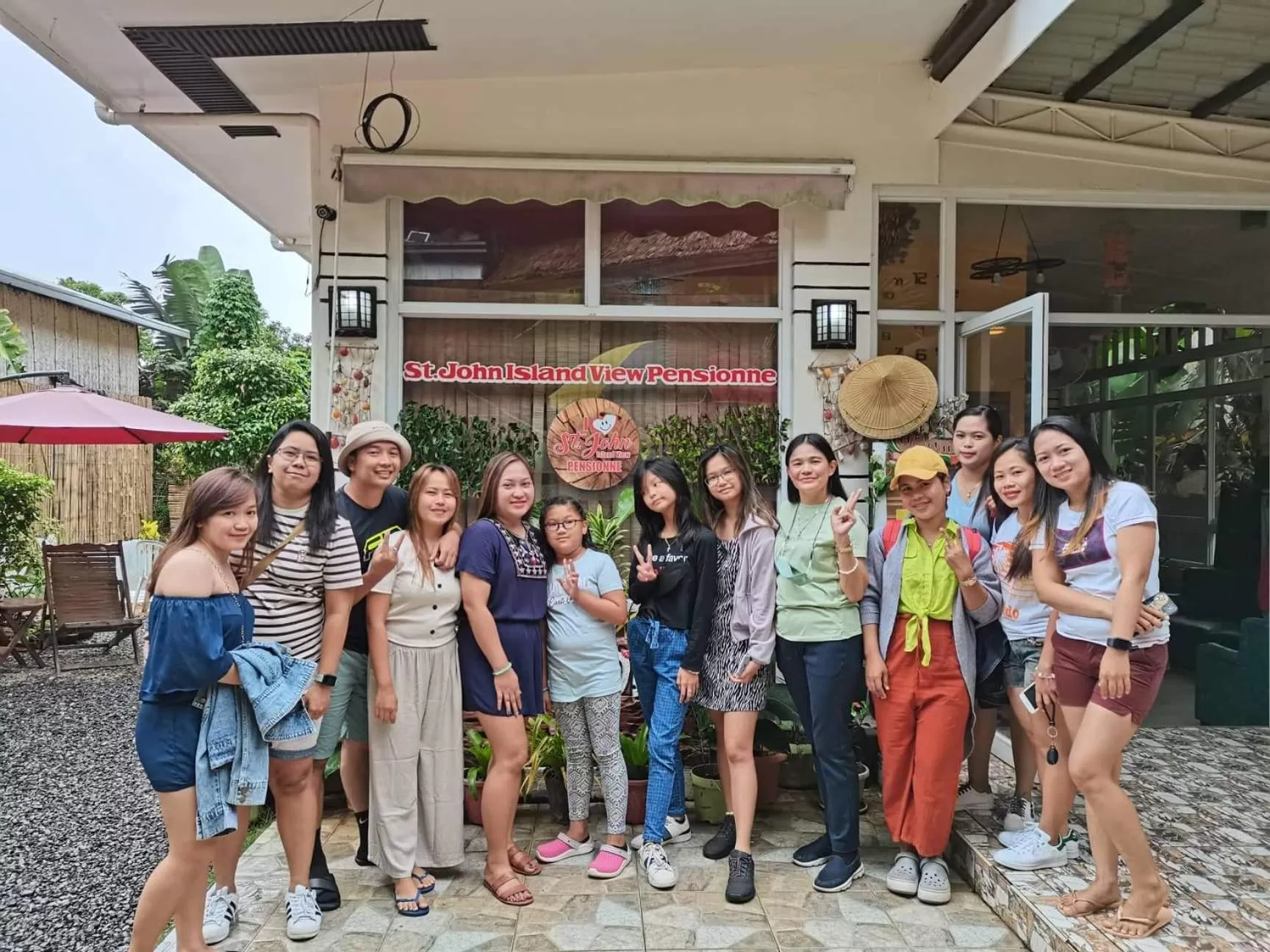 group of guests in St. John Island View Pensionne
