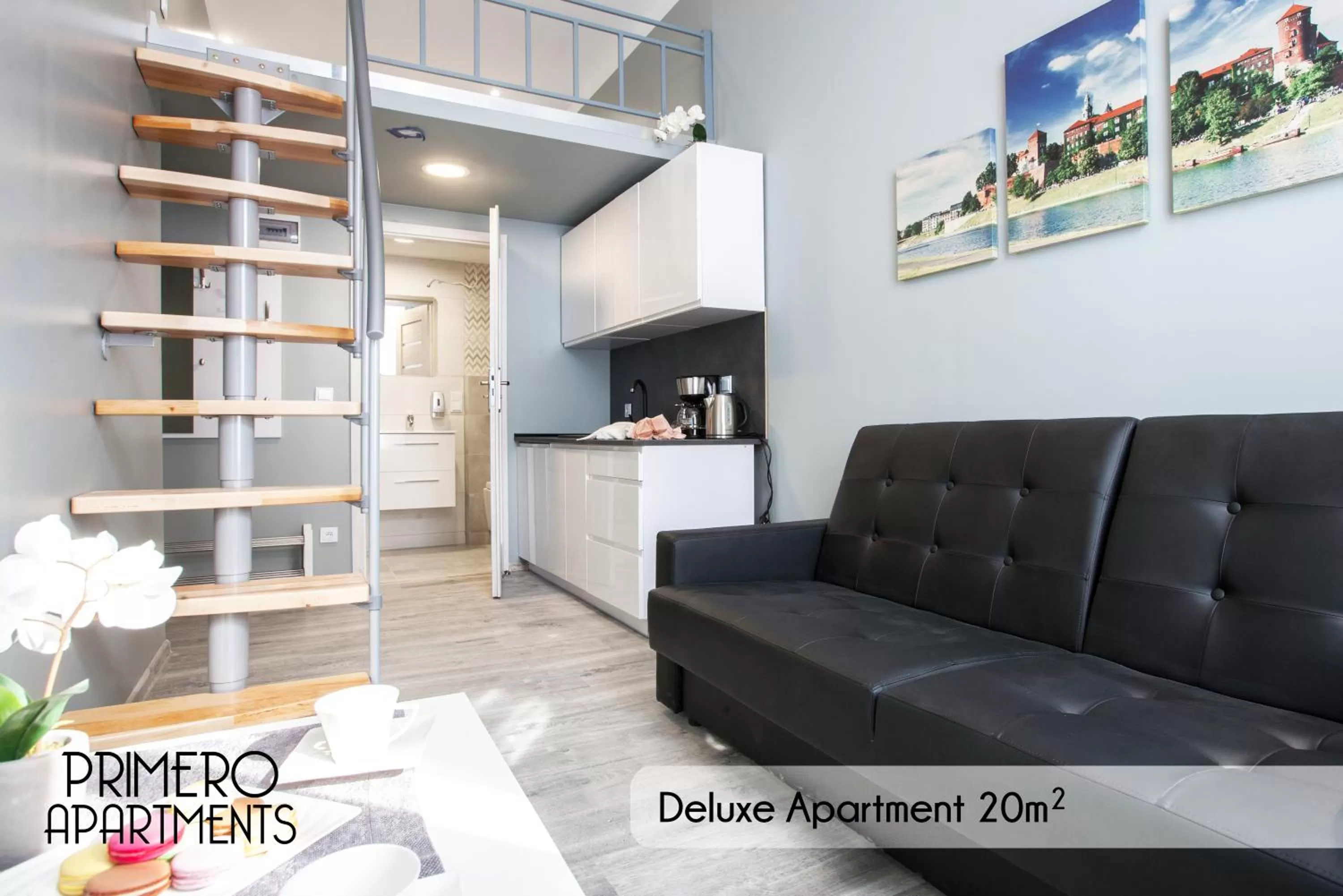 Kitchen or kitchenette, Seating Area in PRIMERO Elegant Apartments KRAKÓW Old Town