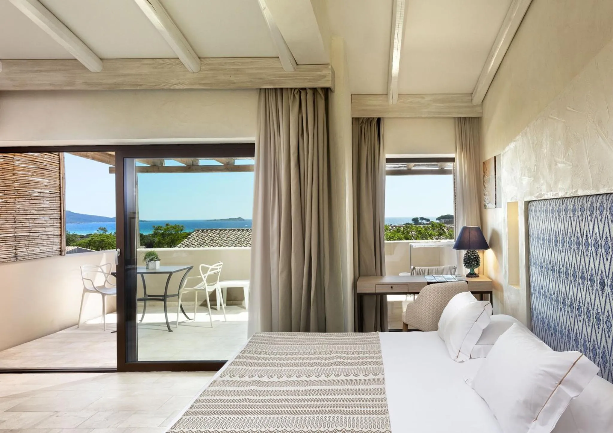 View (from property/room), Bed in Baglioni Resort Sardinia - The Leading Hotels of the World
