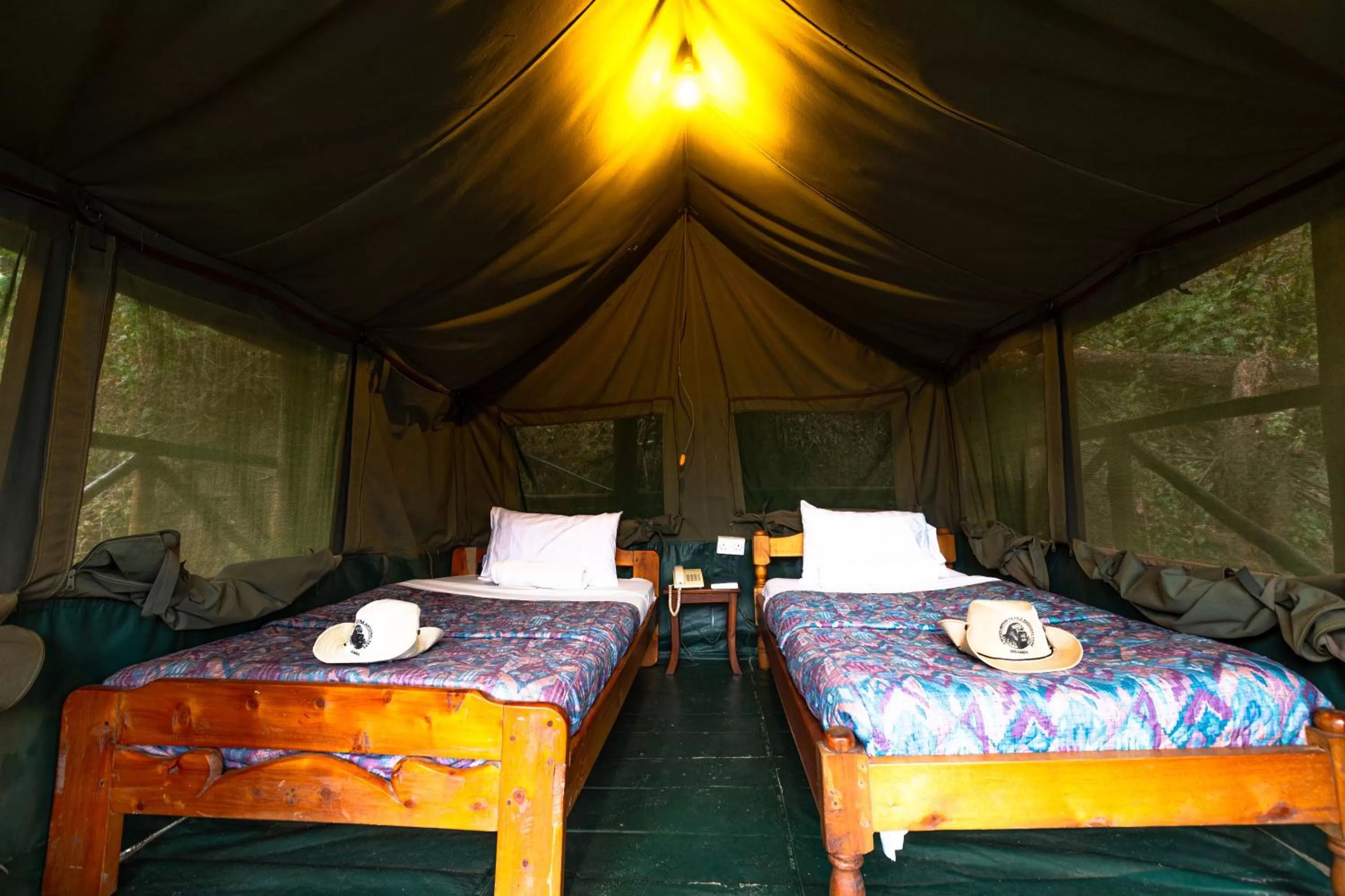 Bed in Bunyonyi Overland Resort