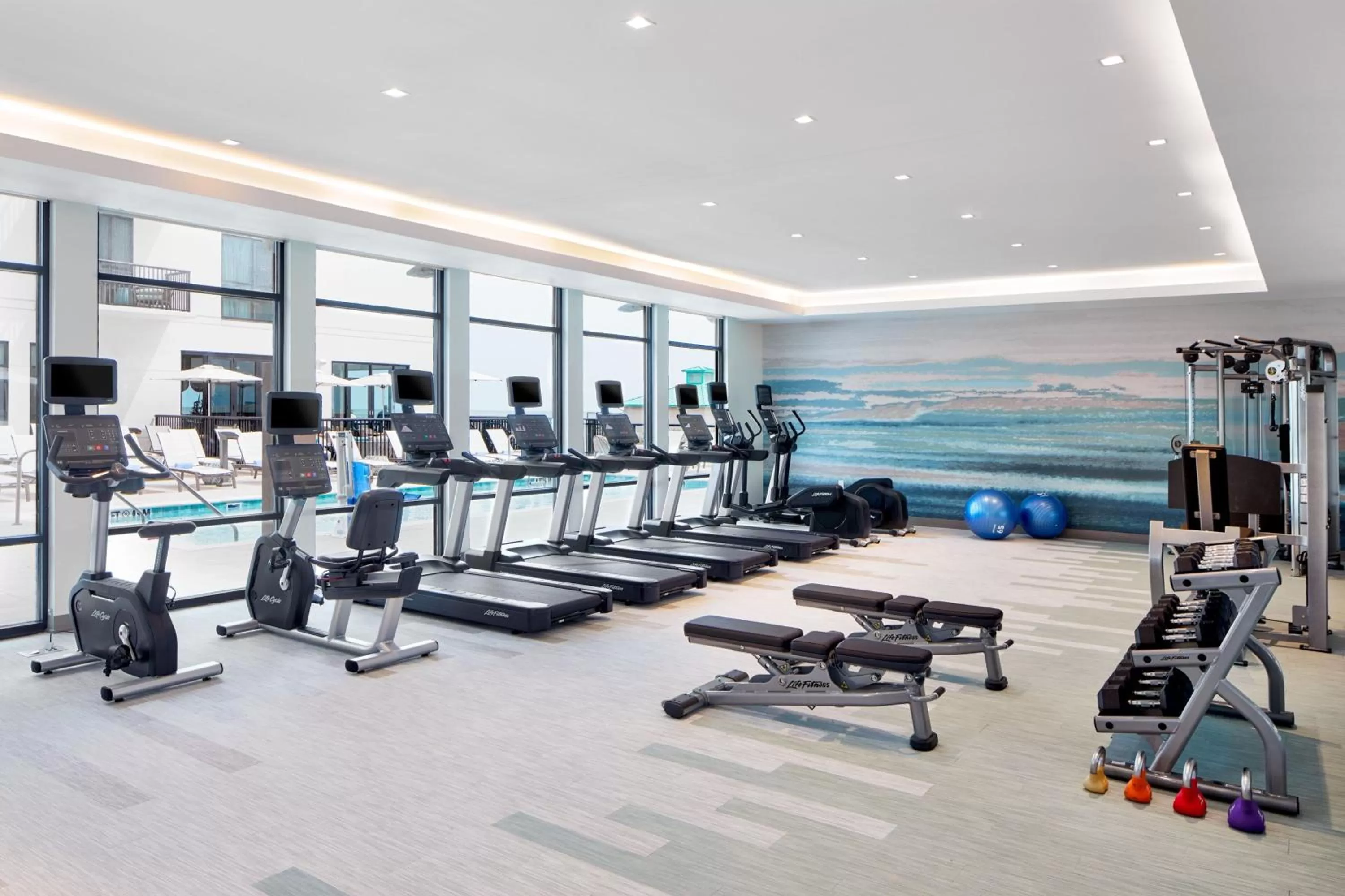 Fitness centre/facilities in SpringHill Suites by Marriott Jacksonville Beach Oceanfront