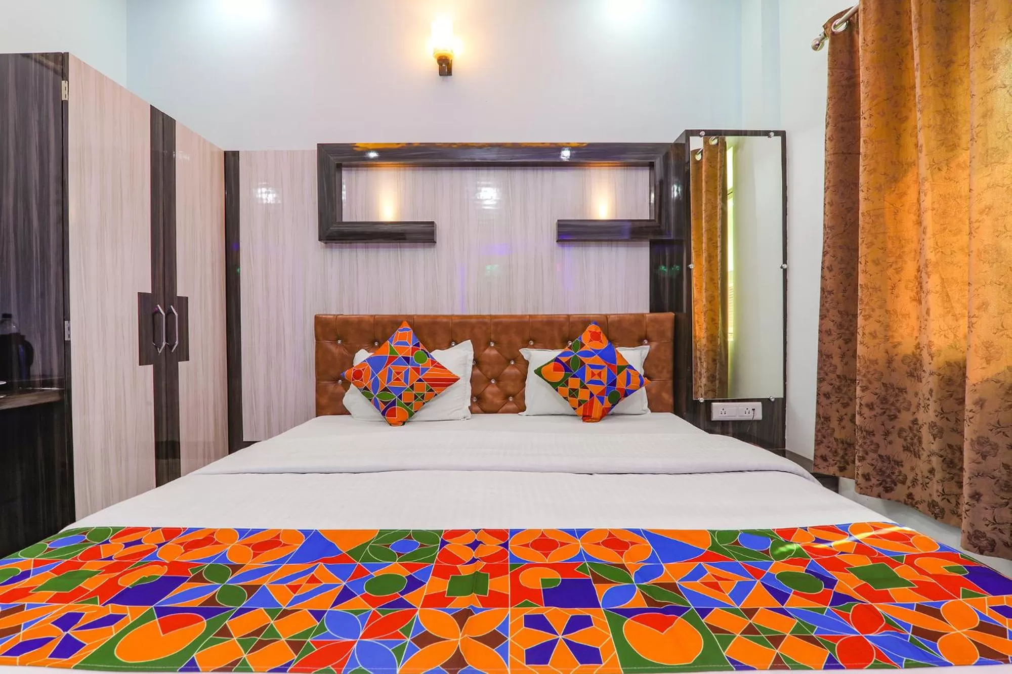Bed in FabHotel Lumbini International