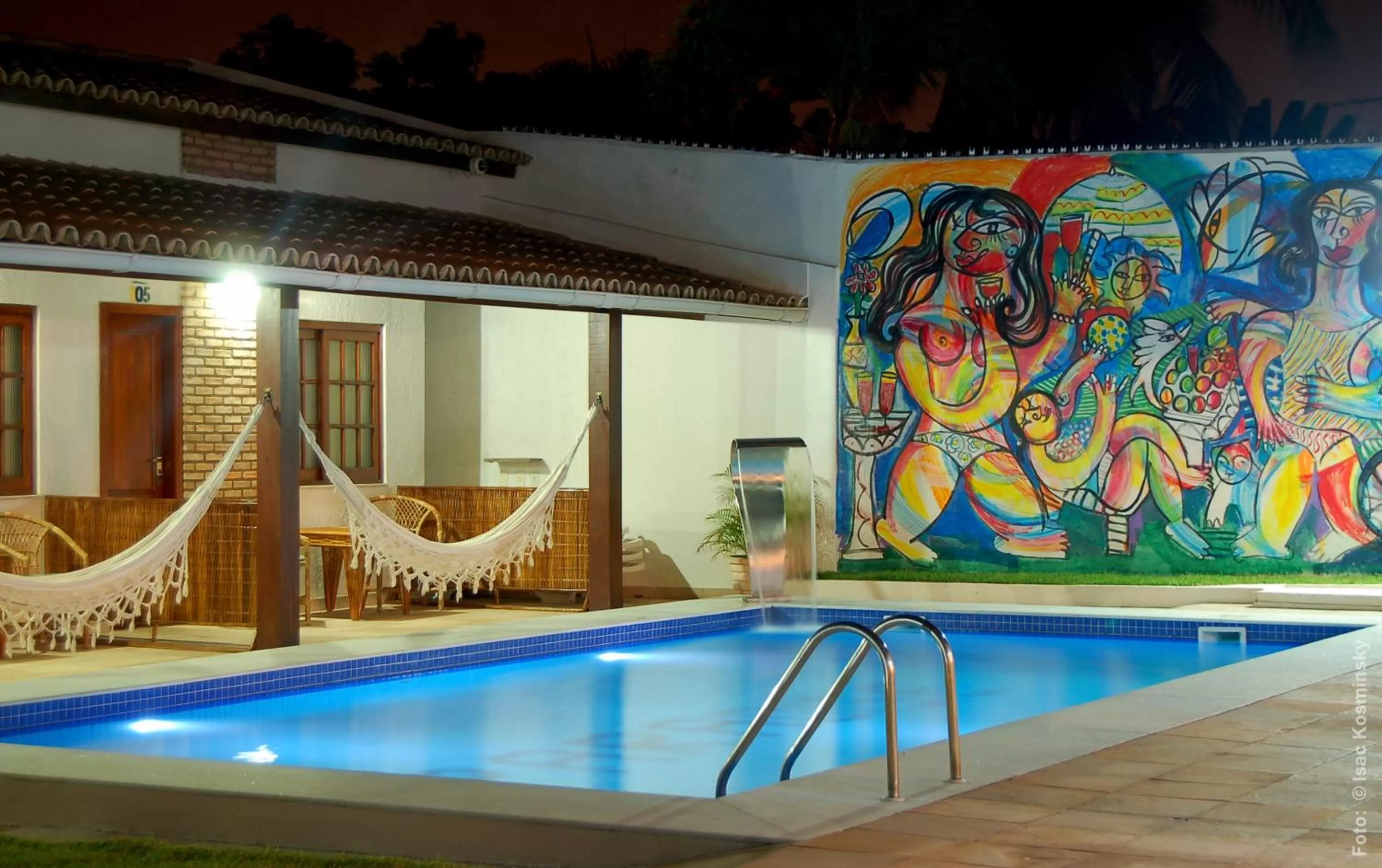 Night, Swimming Pool in Hotel Pousada Salvador Paradise