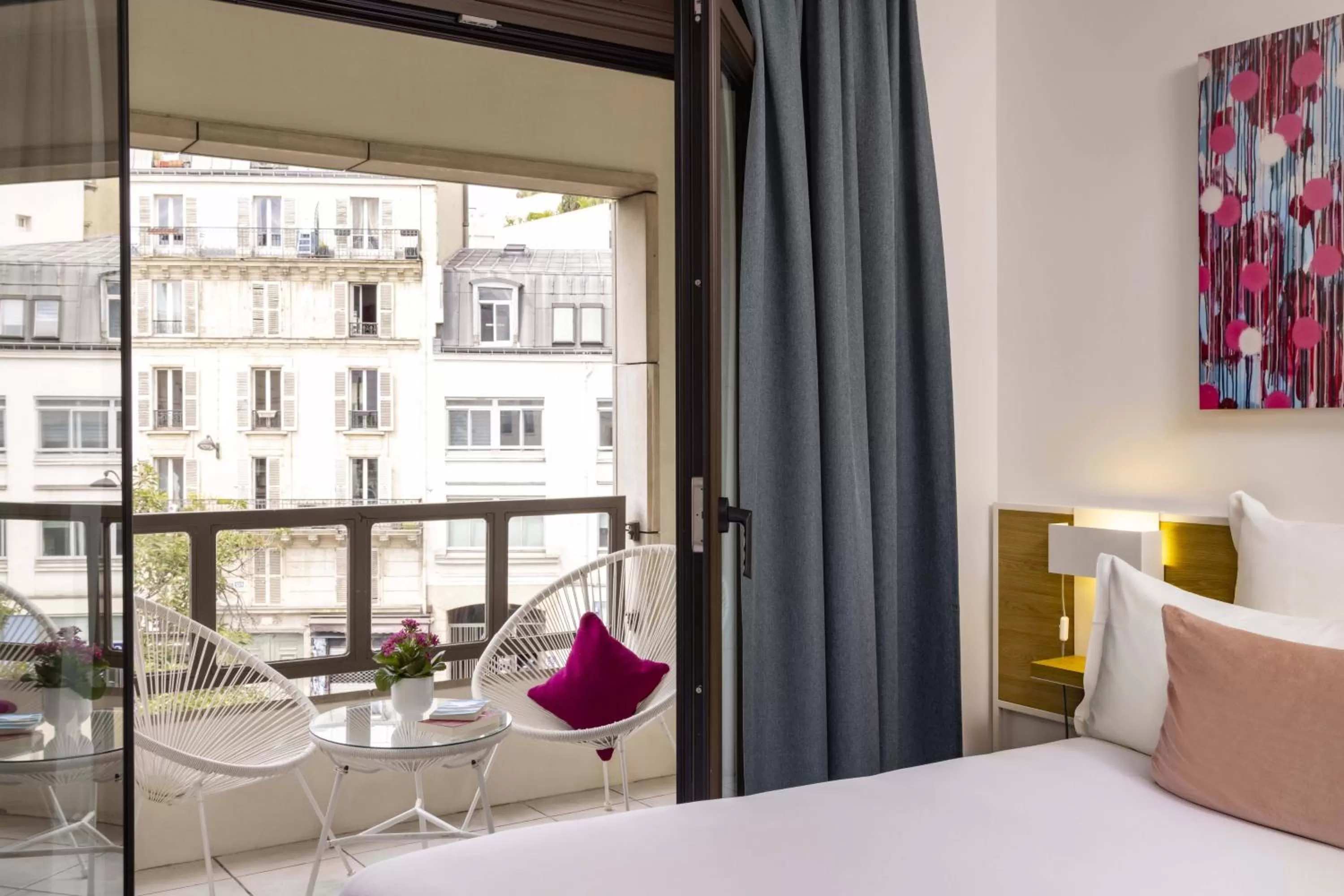 Balcony/Terrace, Bed in Hotel Paris Louis Blanc