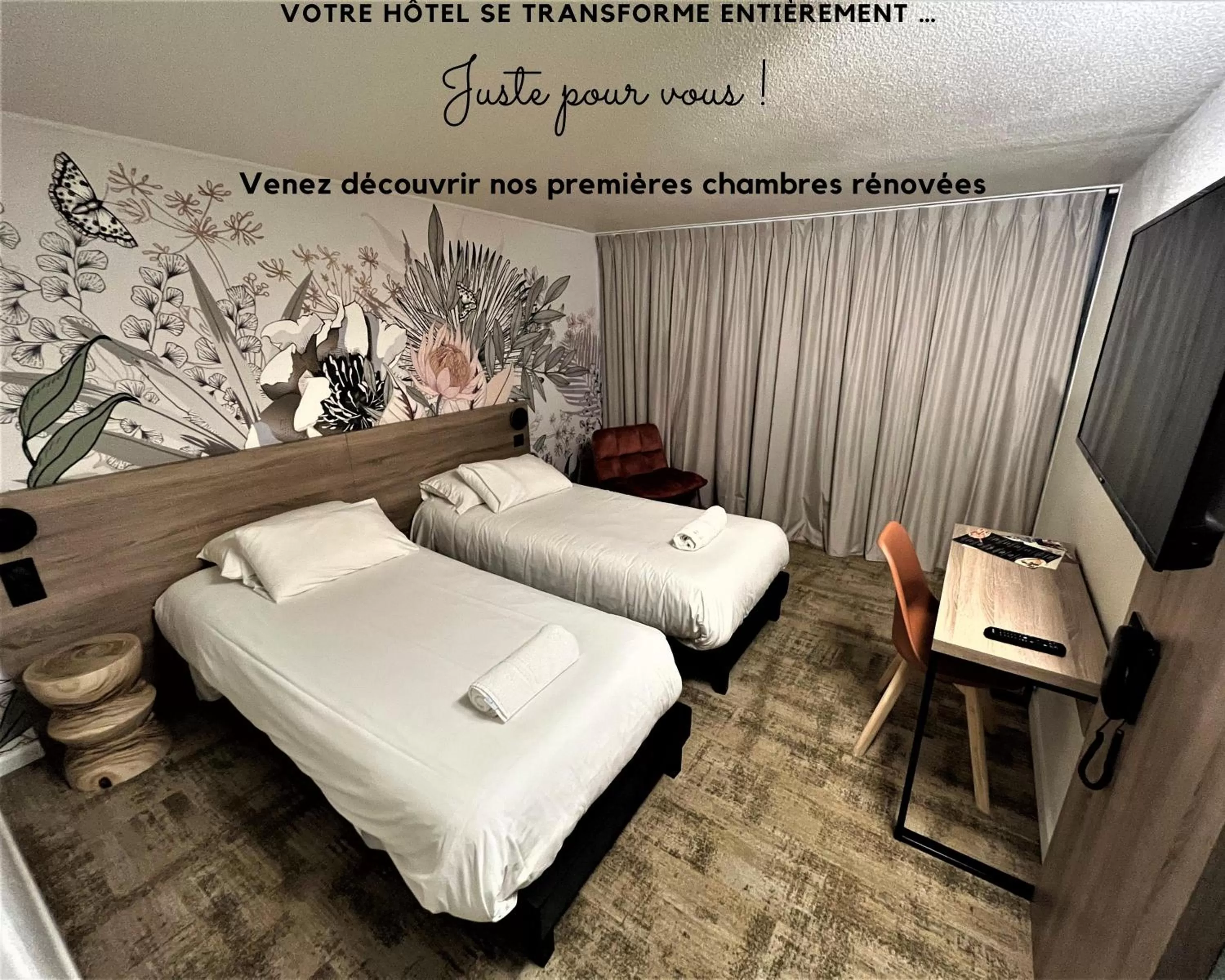 Bed in HÔTEL KYRIAD MARSEILLE - Vitrolles Aéroport