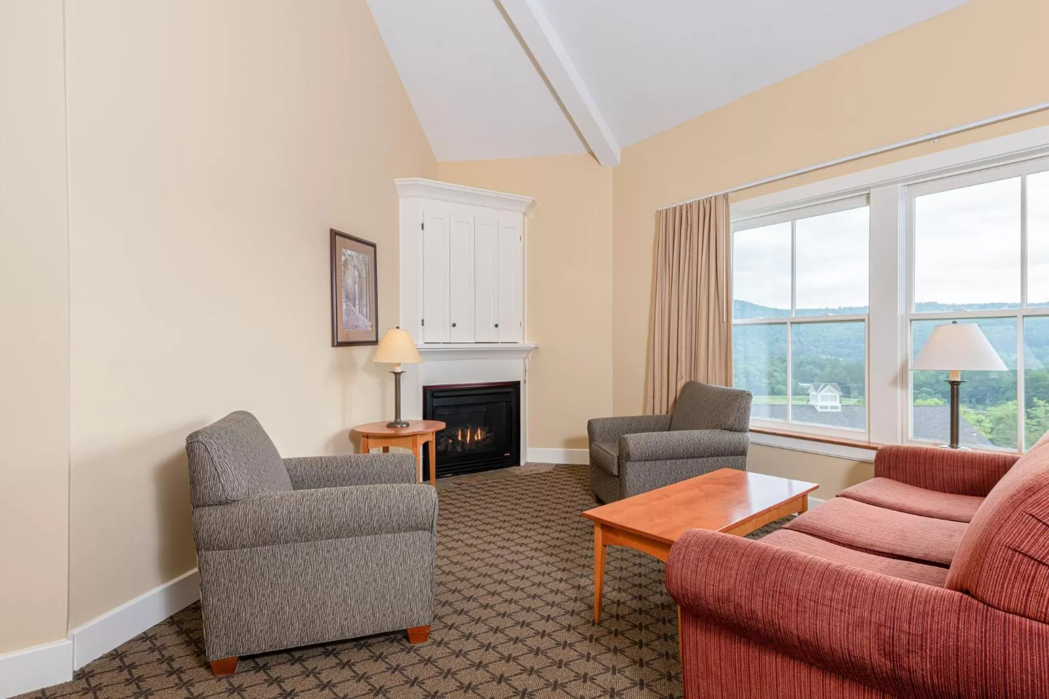 Living room in Jackson Gore Village on Okemo Mountain